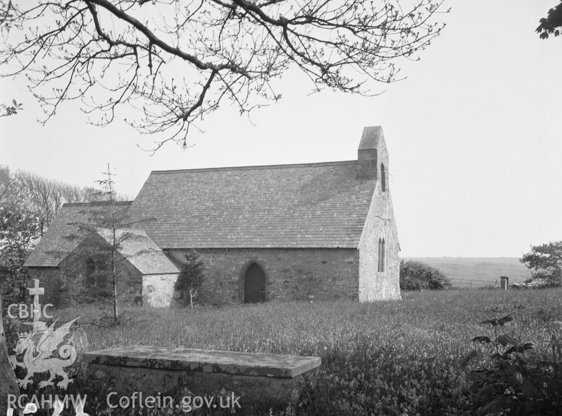 Exterior view of Llanhowell Church.