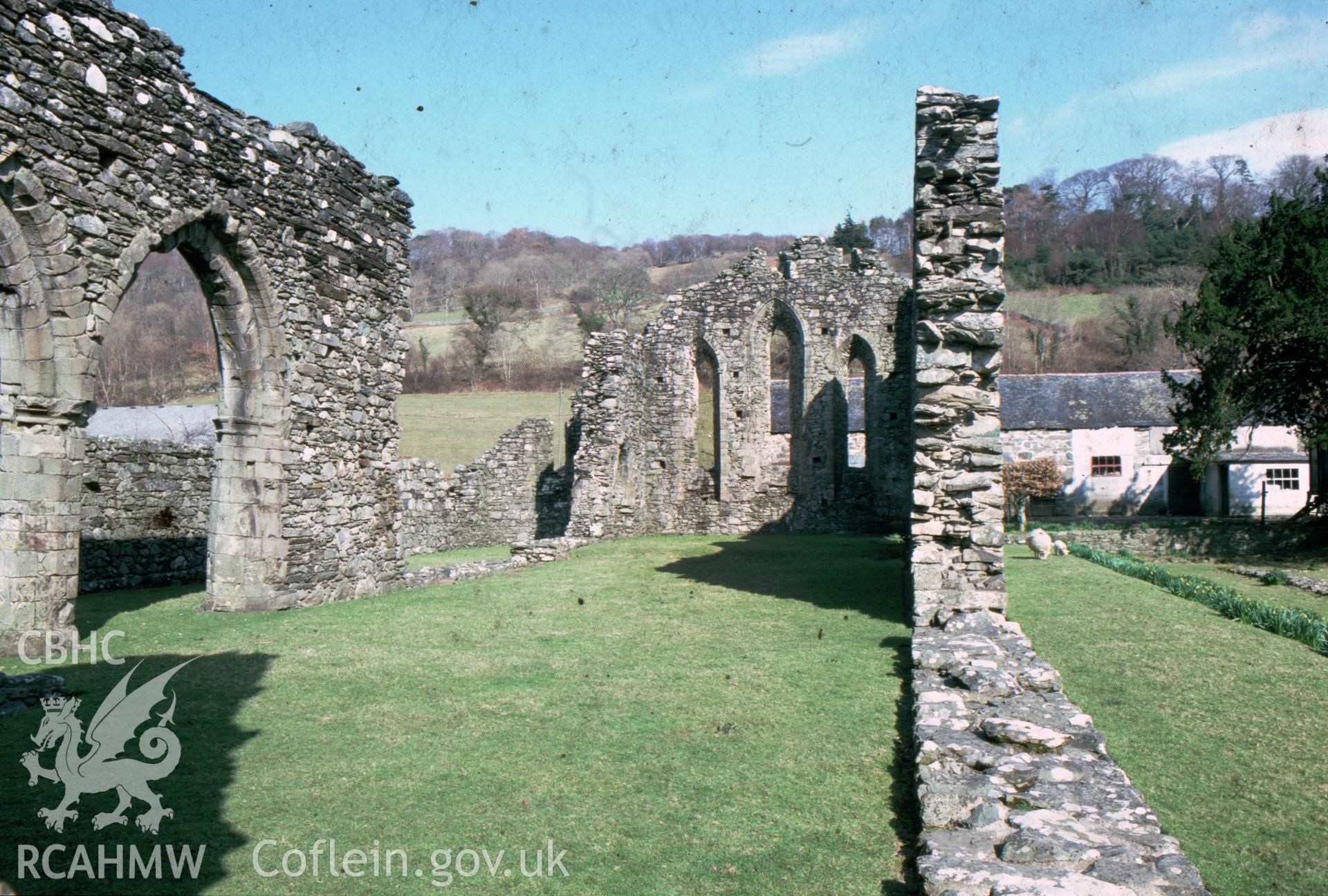 Colour slide showing Cymmer Abbey.