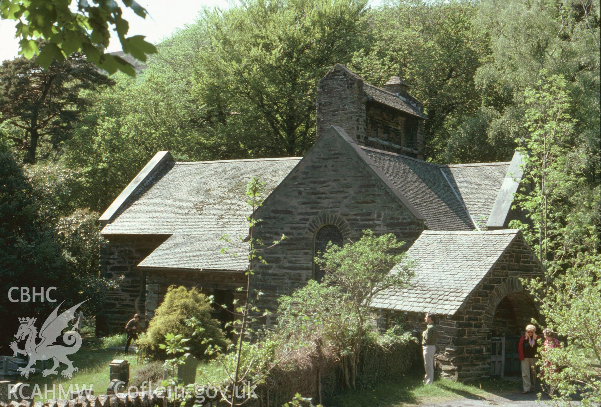 Colour slide showing Caerdeon Church from the south-east.