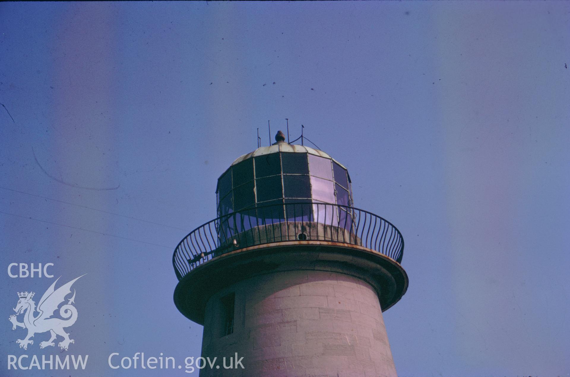 Colour slide of Salt Island Lighthouse showing exterior view of the lantern.