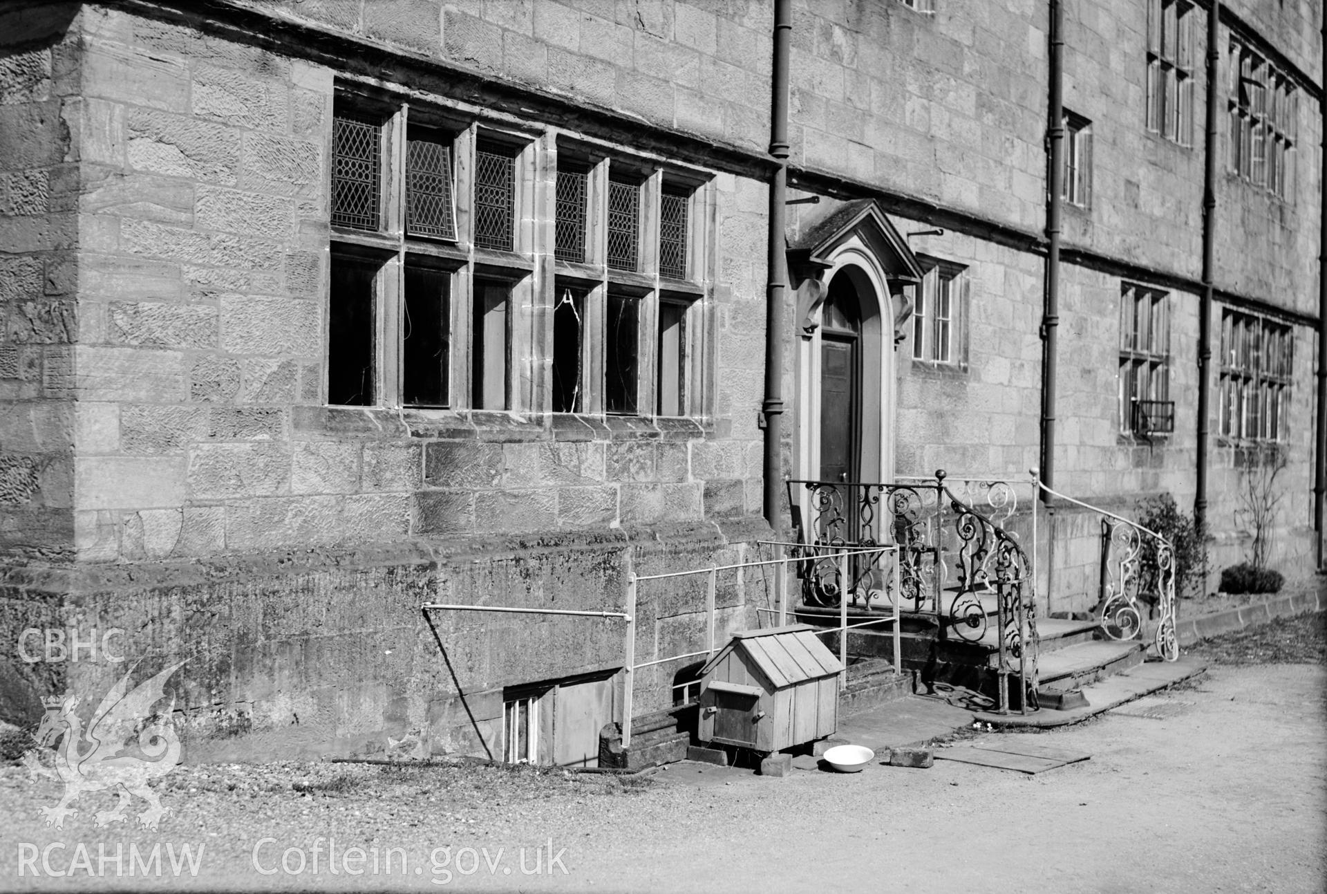 View of the garden entrance at Nerquis Hall, Mold taken 15.04.1942.