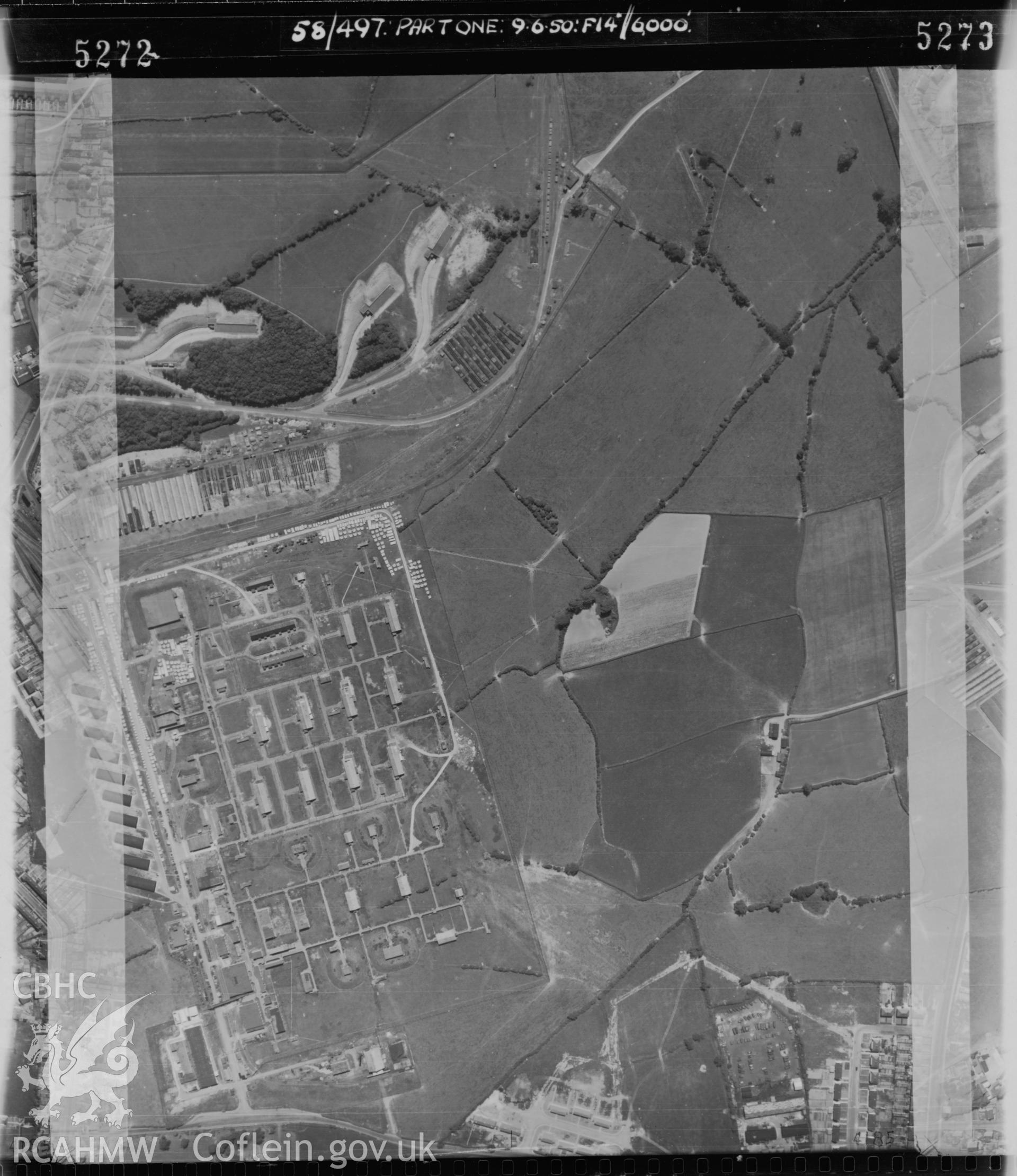 Black and white vertical aerial photograph taken by the RAF on 08/02/1962 SS9179 at a scale of 1:10000. The photograph includes part of Brackla Royal Ordnance Factory.