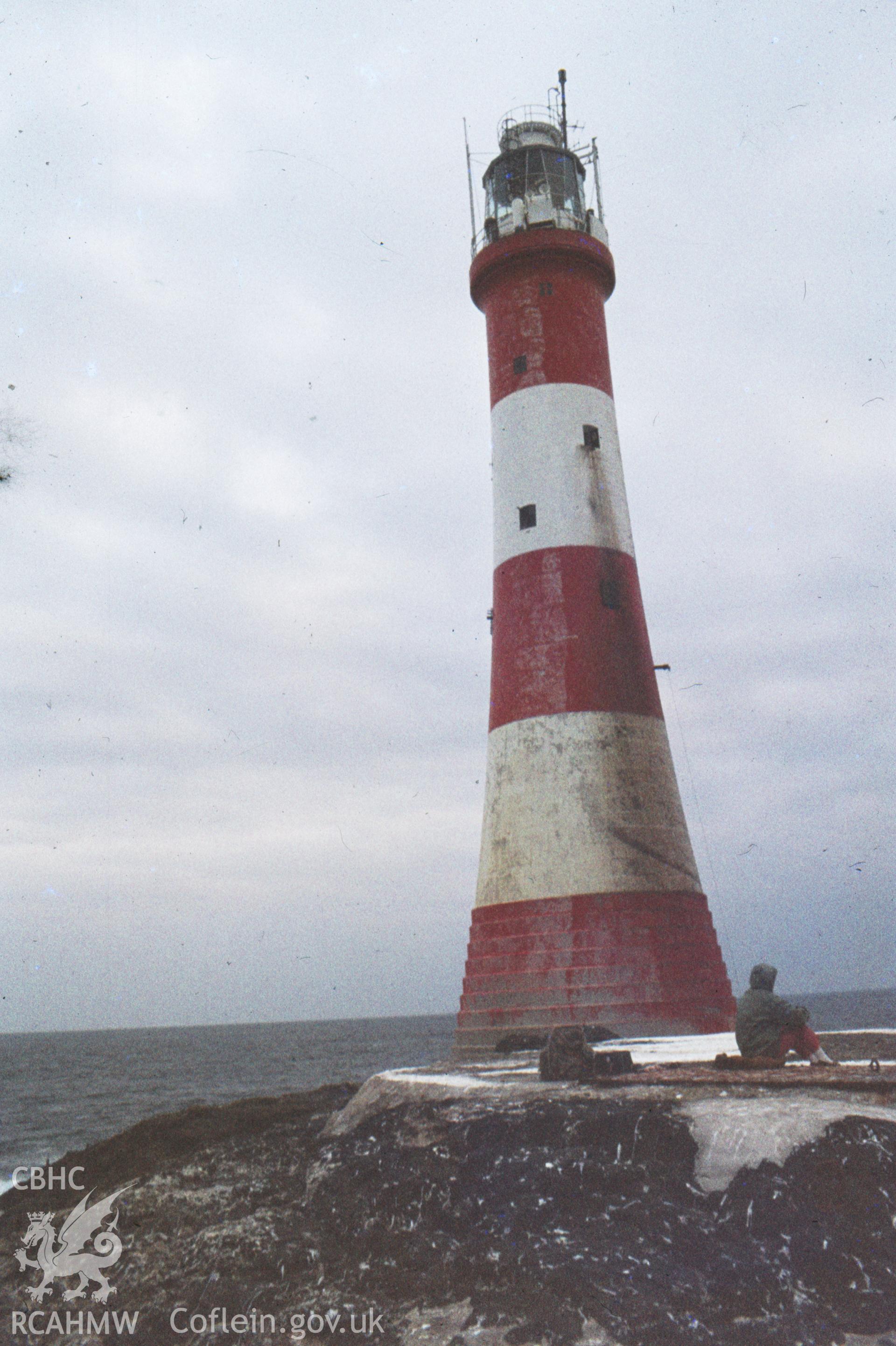 Colour slide showing view of the Smalls Lighthouse.