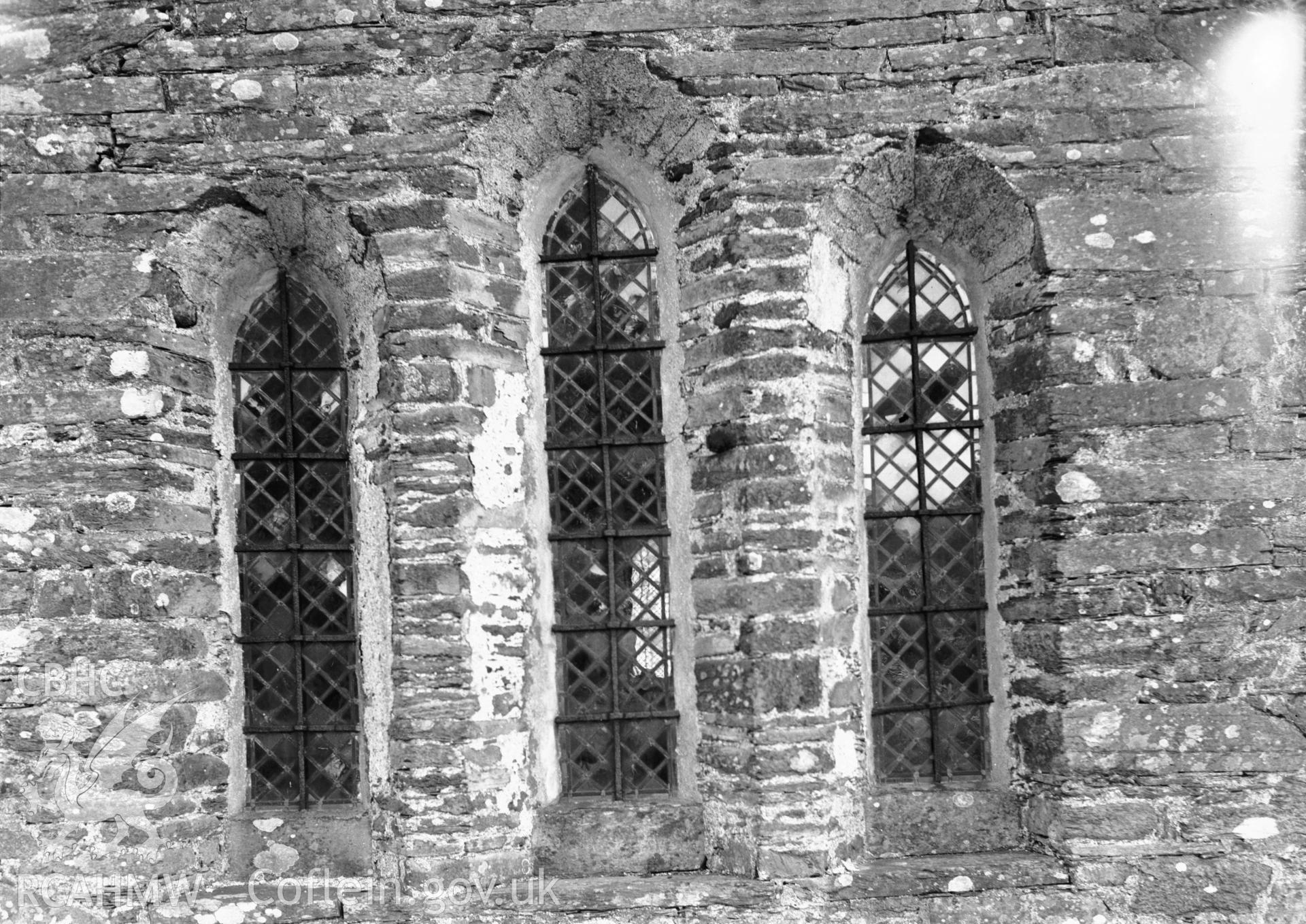 Exterior view of window at St Brothen's Church, Llanfrothen taken 07.06.1941.