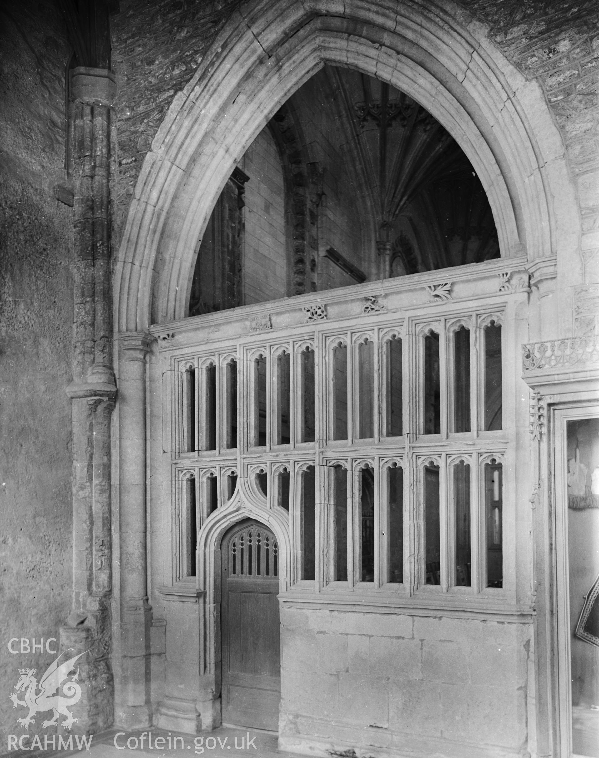 Interior view showing south side of the screen to Trinity Chapel.