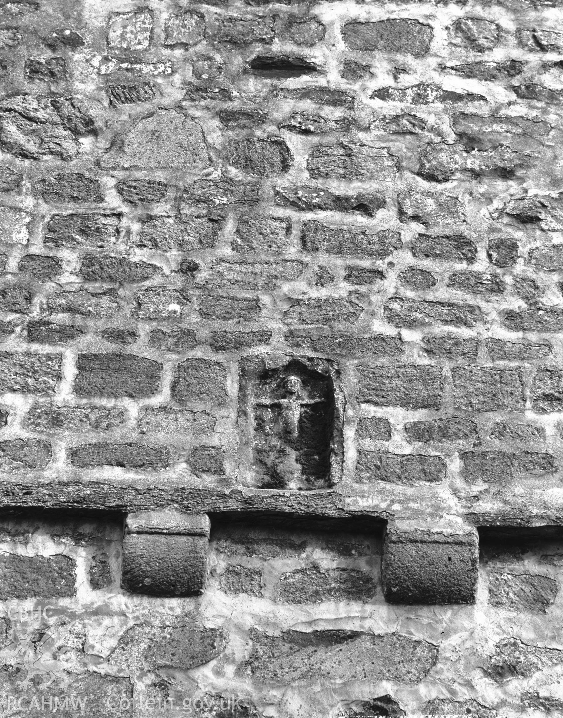 Exterior view, detail of stonework