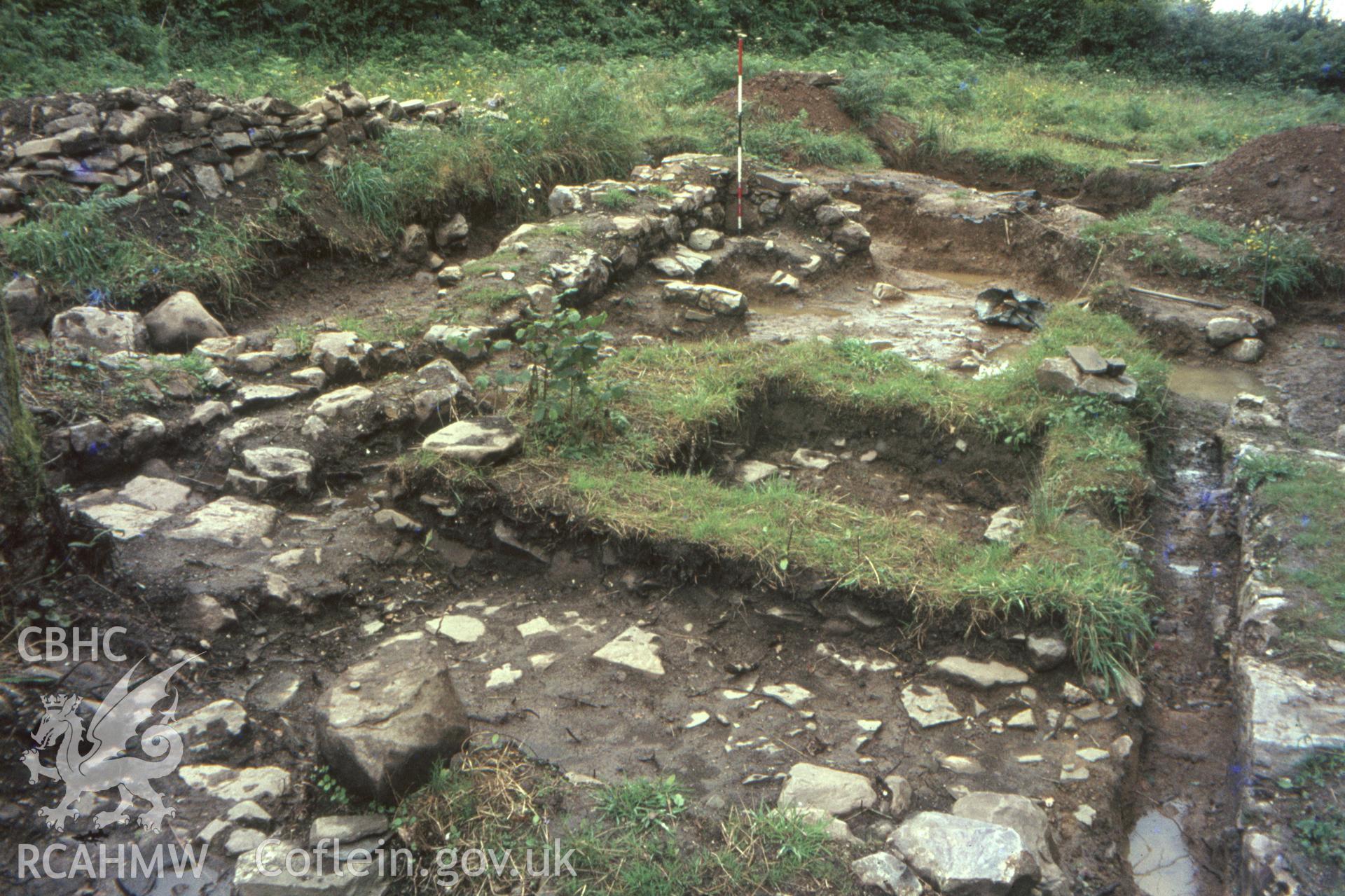 Colour slide showing excavation at Capel Teilo.