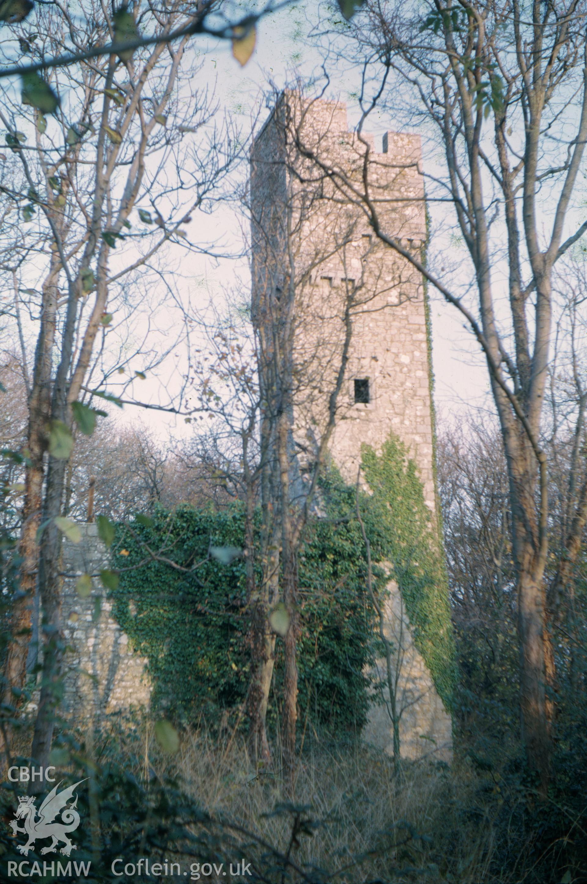 Colour slide showing St Donat's Watch Tower.