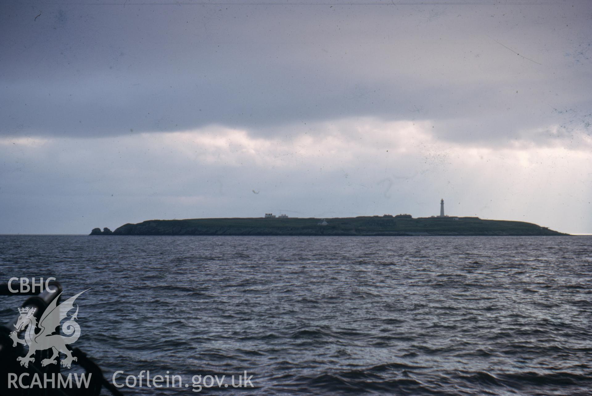 Colour slide showing general view of Flat Holm Island.