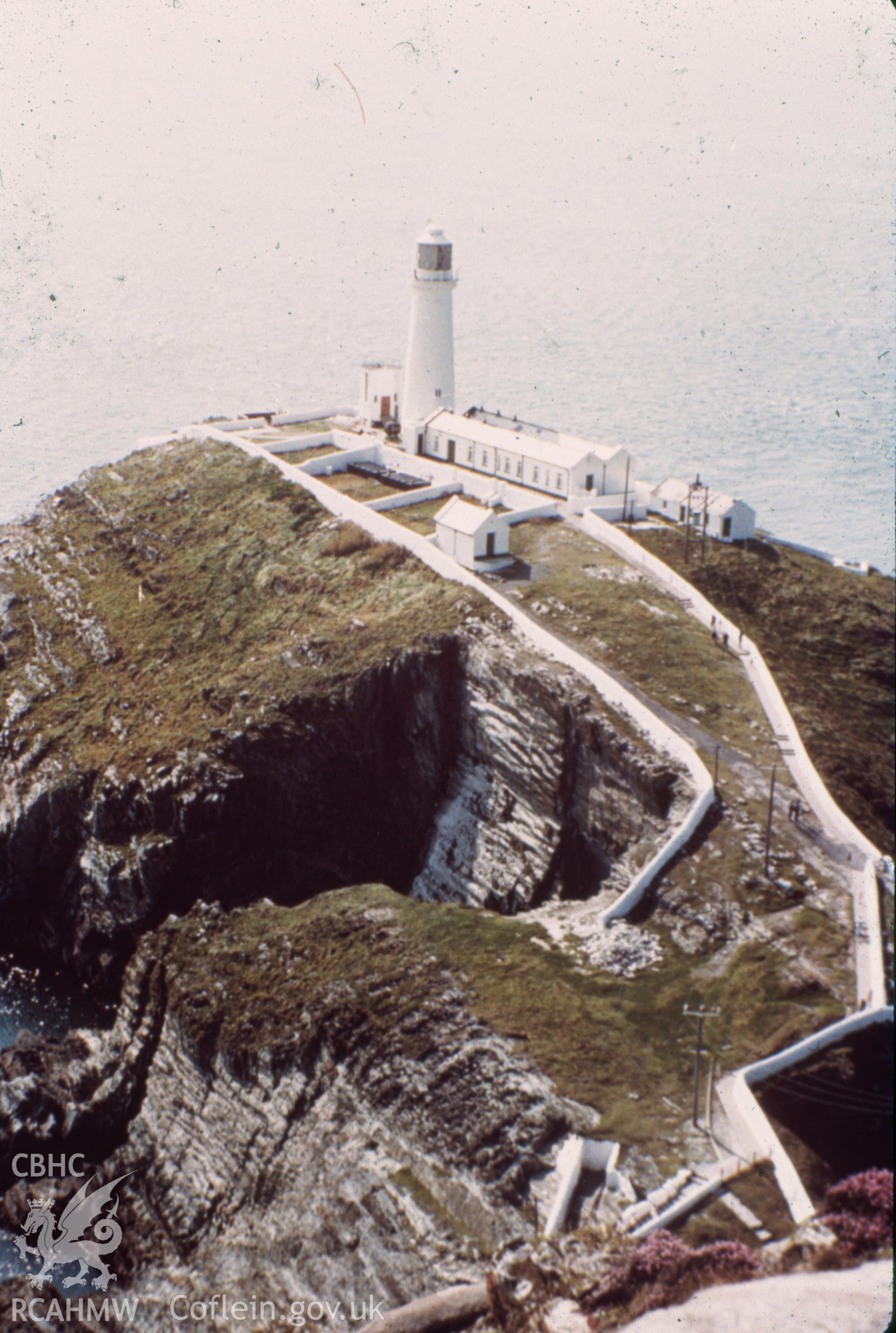 Colour slide showing South Stack Lighthouse.