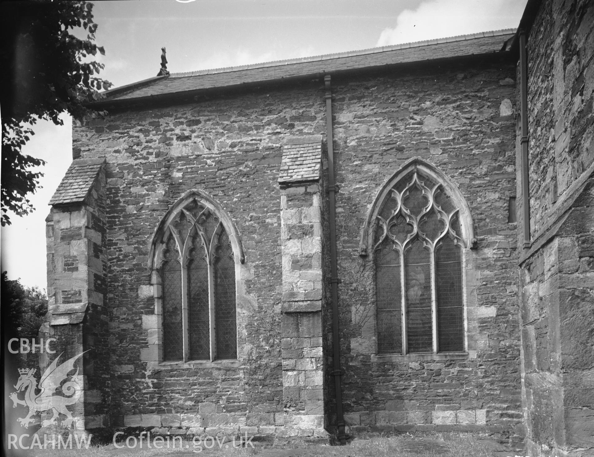 Exterior view of window at St Marys Church Conwy taken in 10.09.1951.