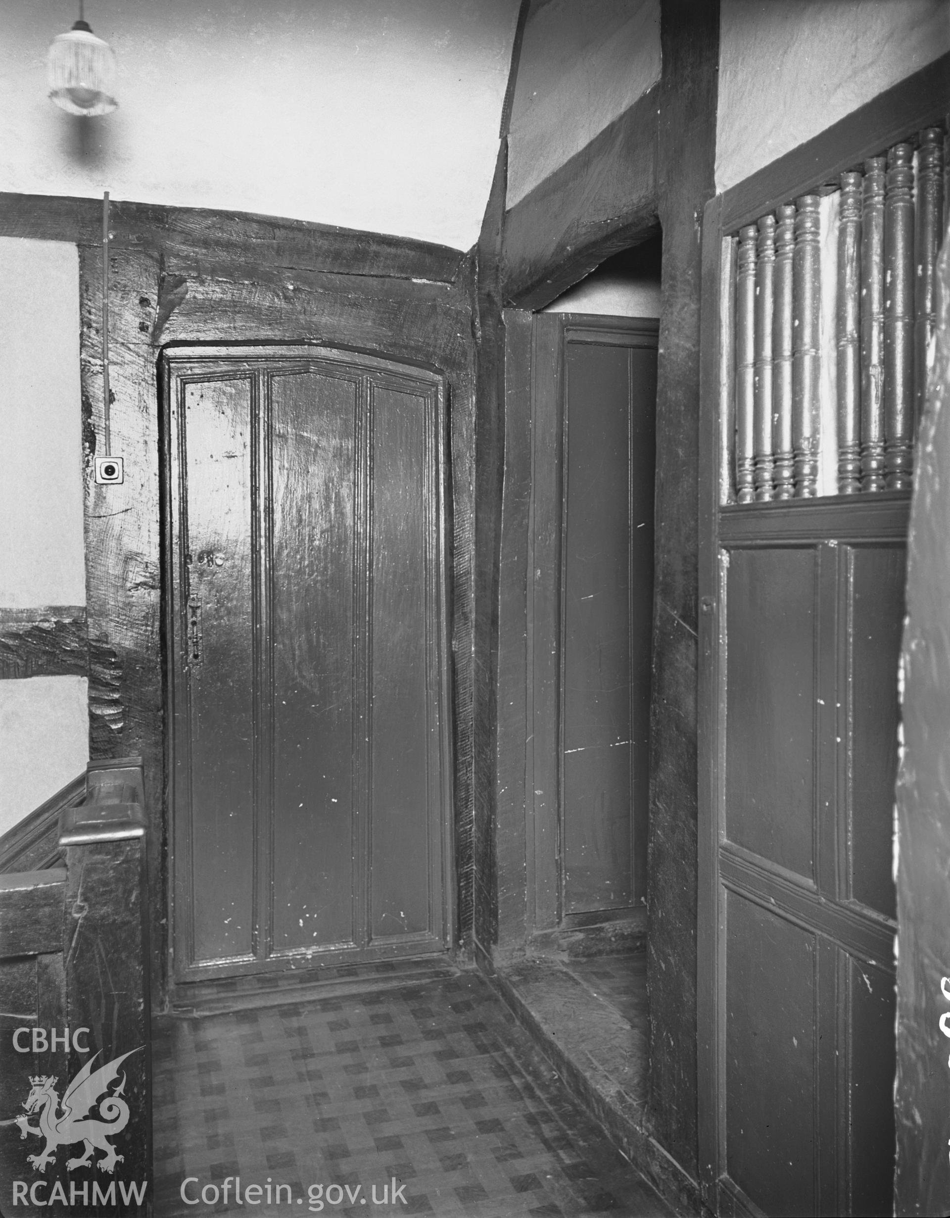 Interior view of Fferm, Hope  showing doorway on the landing taken 11.04.1942.