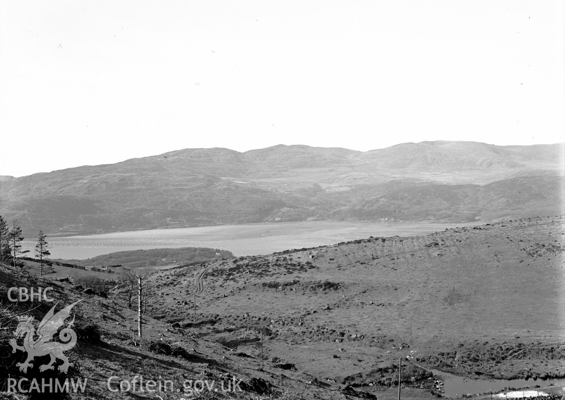 Landscape view of Llys Bradwen, Llangelynin taken 23.03.1938.