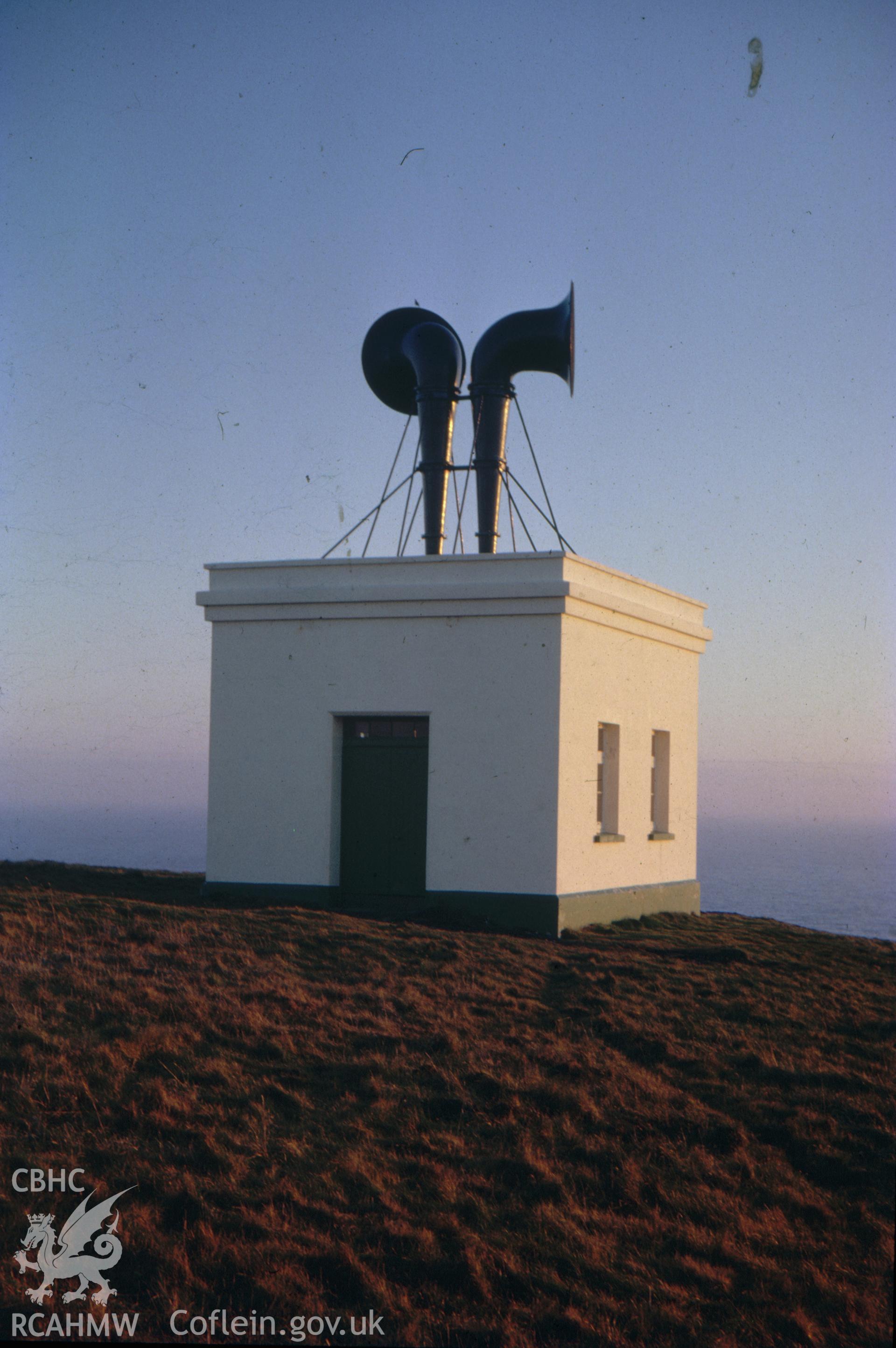 Colour slide showing the foghorn at St Ann's Head.