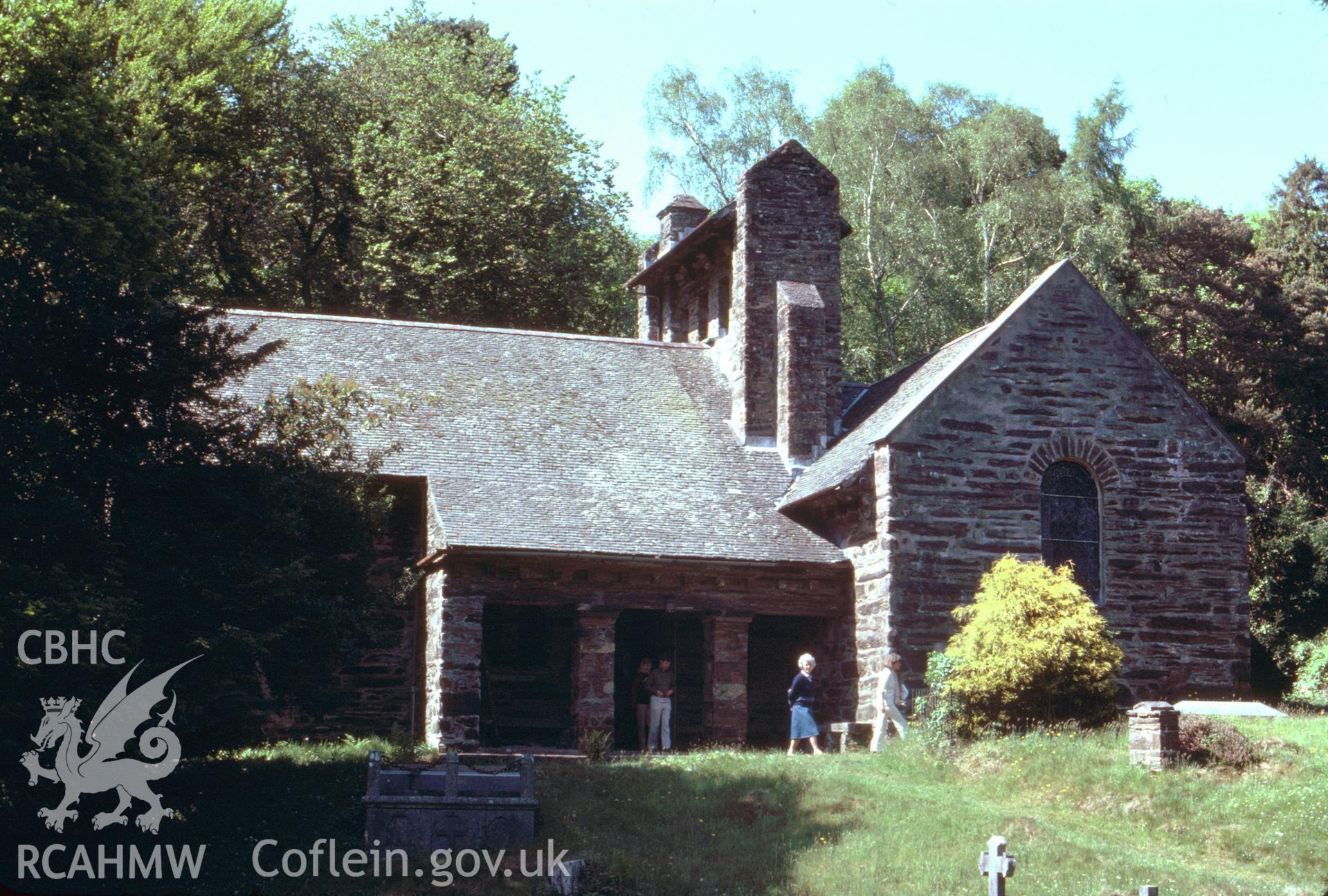 Colour slide showing Caerdeon Church from the south.