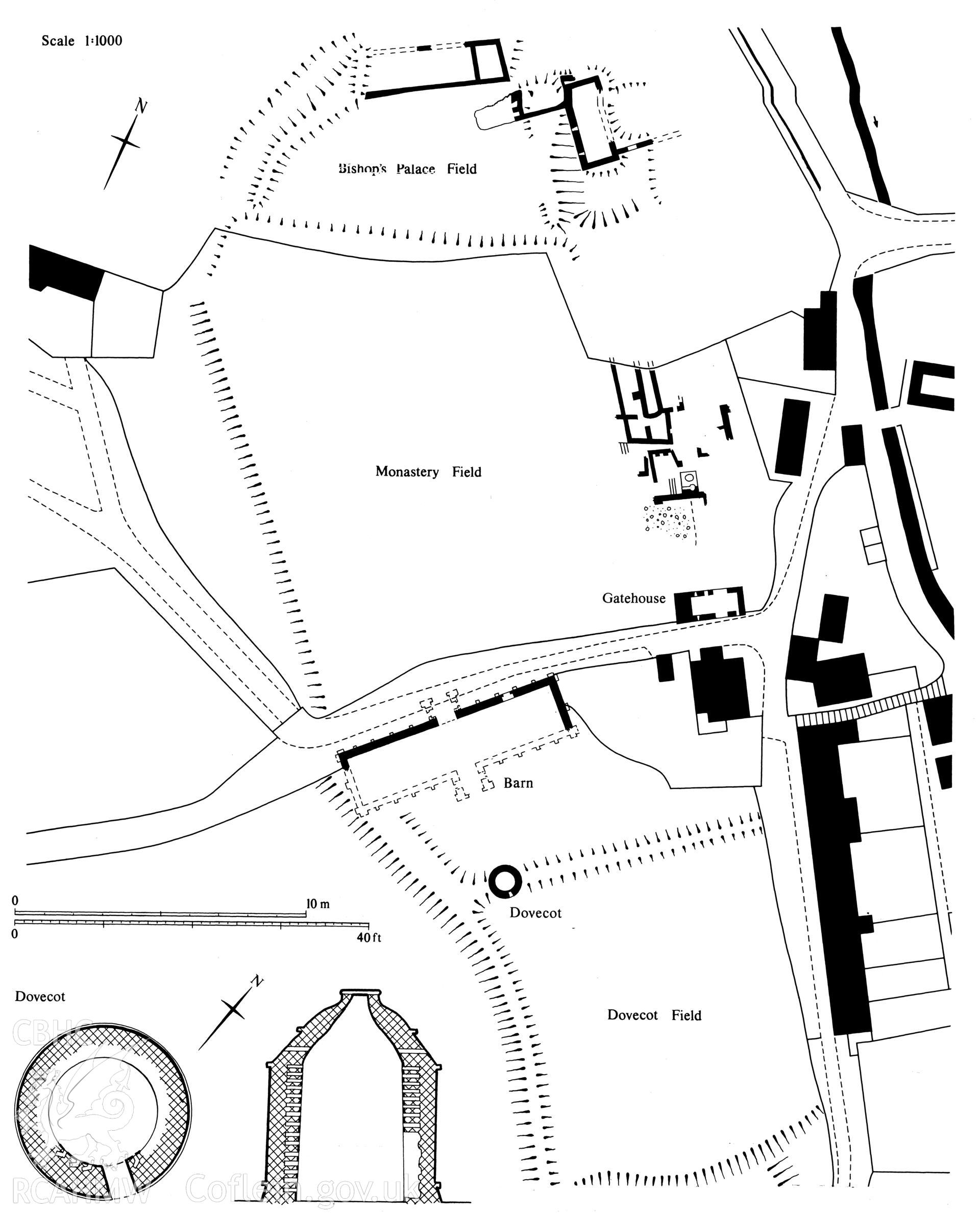 Figure 154: The Grange of Abbot's Llantwit (MG 48), General Plan.