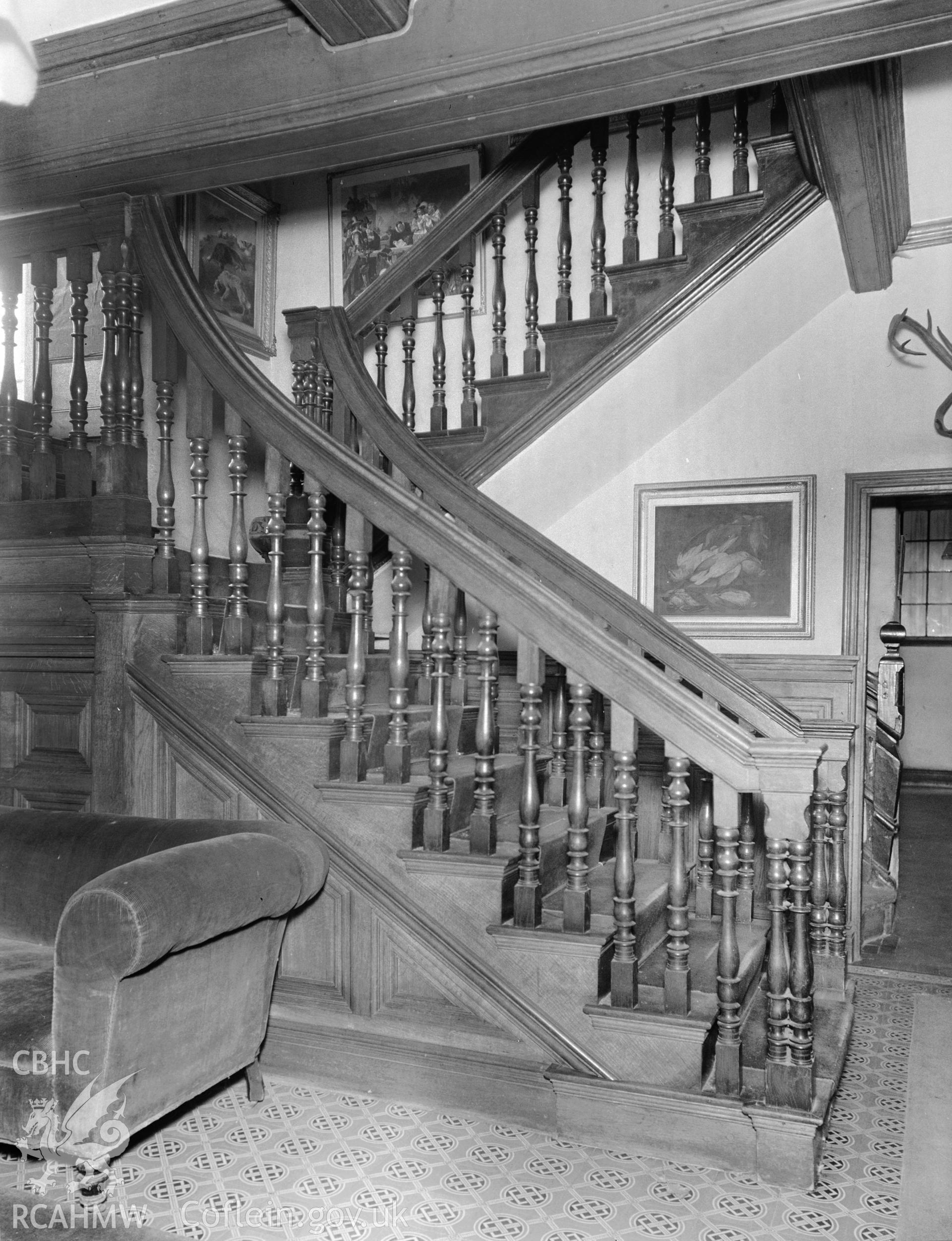Interior view, showing staircase
