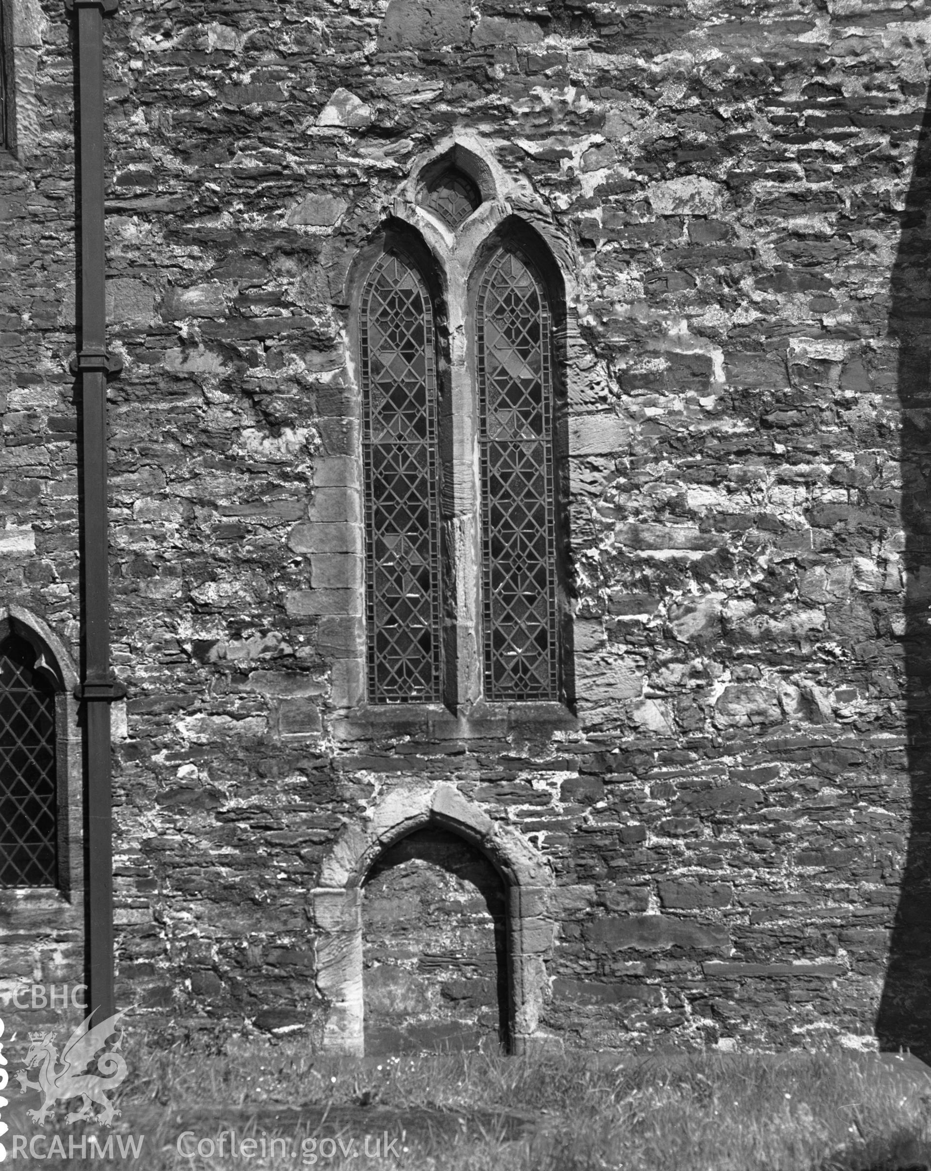 Detail view of window at St Marys Church Conwy taken in 10.09.1951.