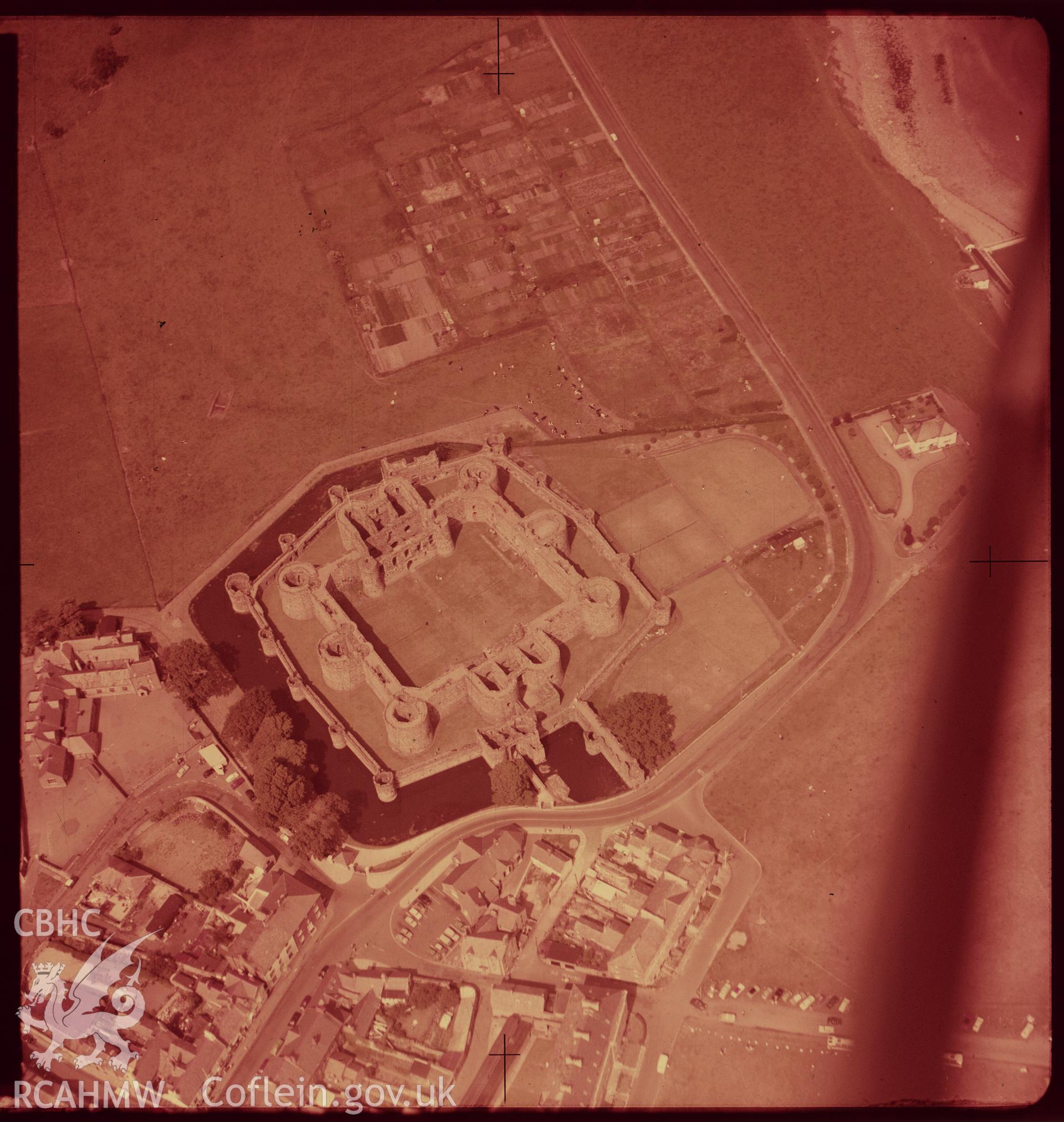 D.O.E photographs of Beaumaris Castle. Aerials (discoloured) ? St Joseph.