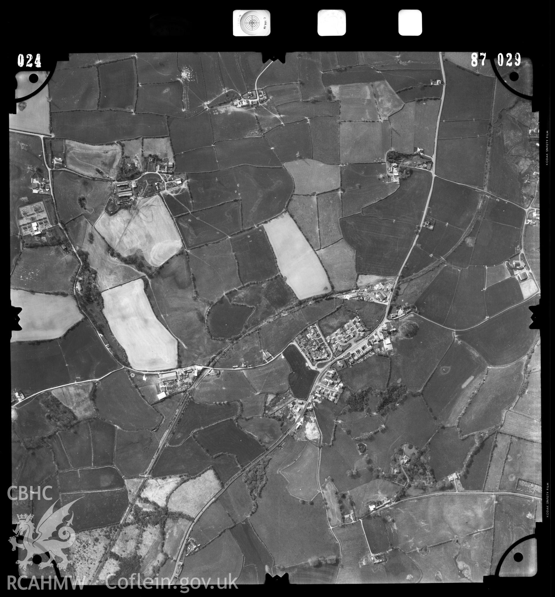 Digitised copy of an aerial photograph showing the St Athan area, taken by Ordnance Survey, 1987.