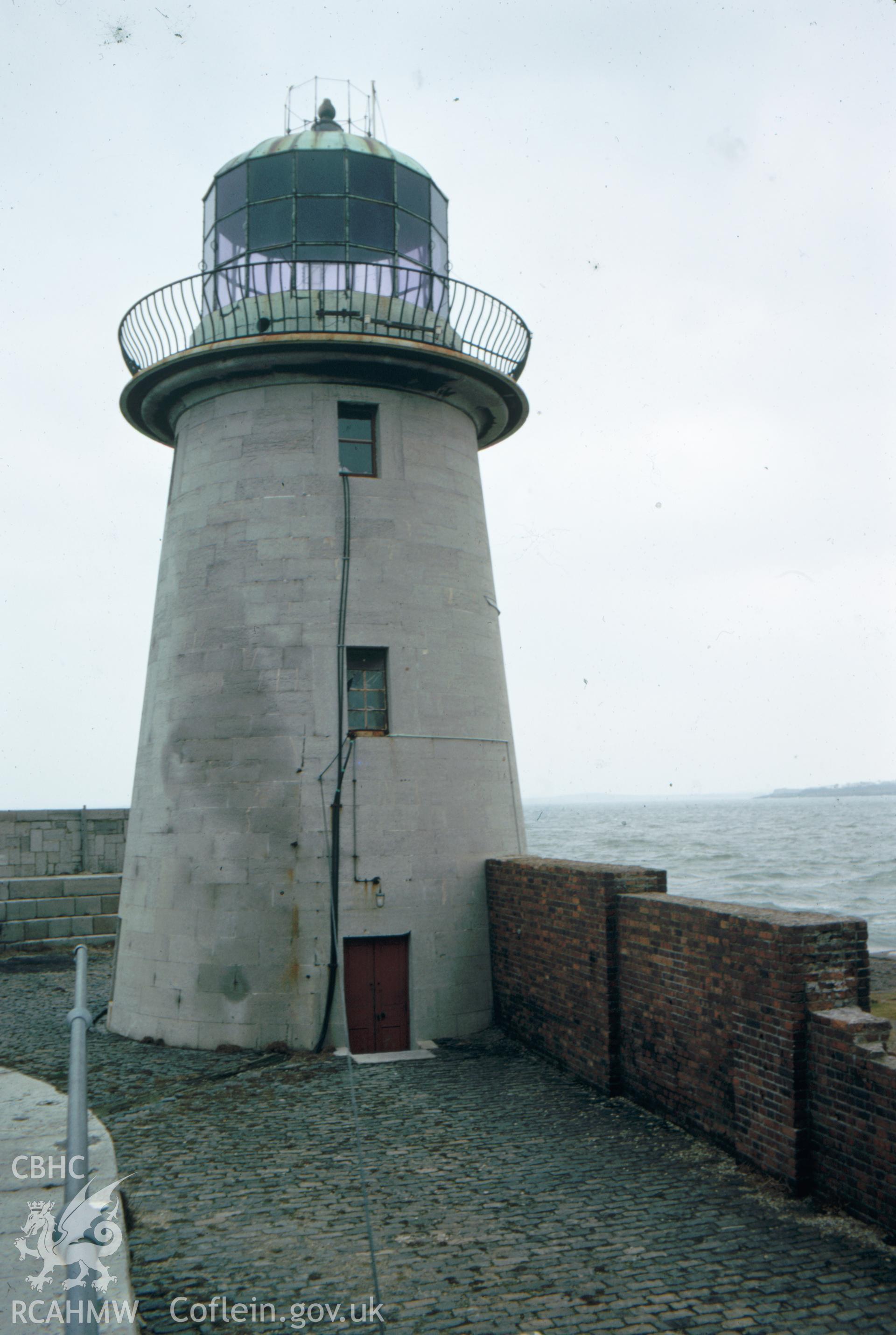 Colour slide showing general view of Salt Island Lighthouse, Holyhead.
