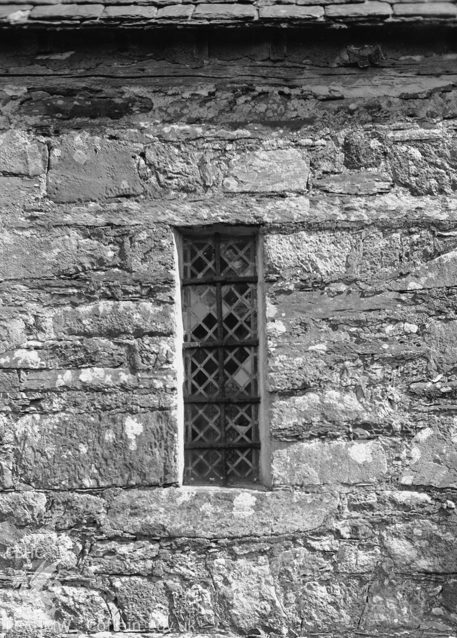 Exterior view of window at St Brothen's Church, Llanfrothen taken 07.06.1941.
