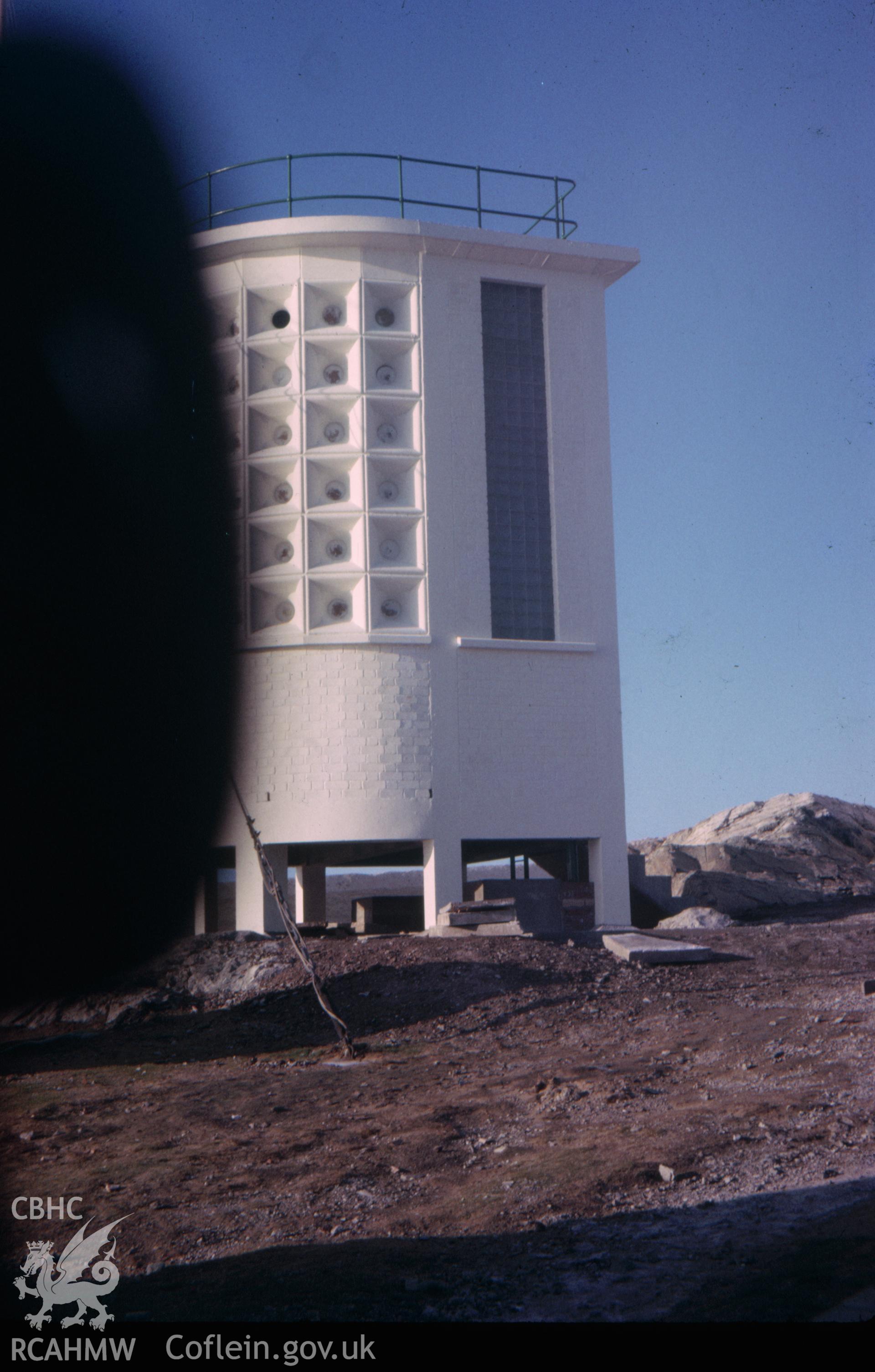 Colour slide showing the foghorn at South Stack Lighthouse.