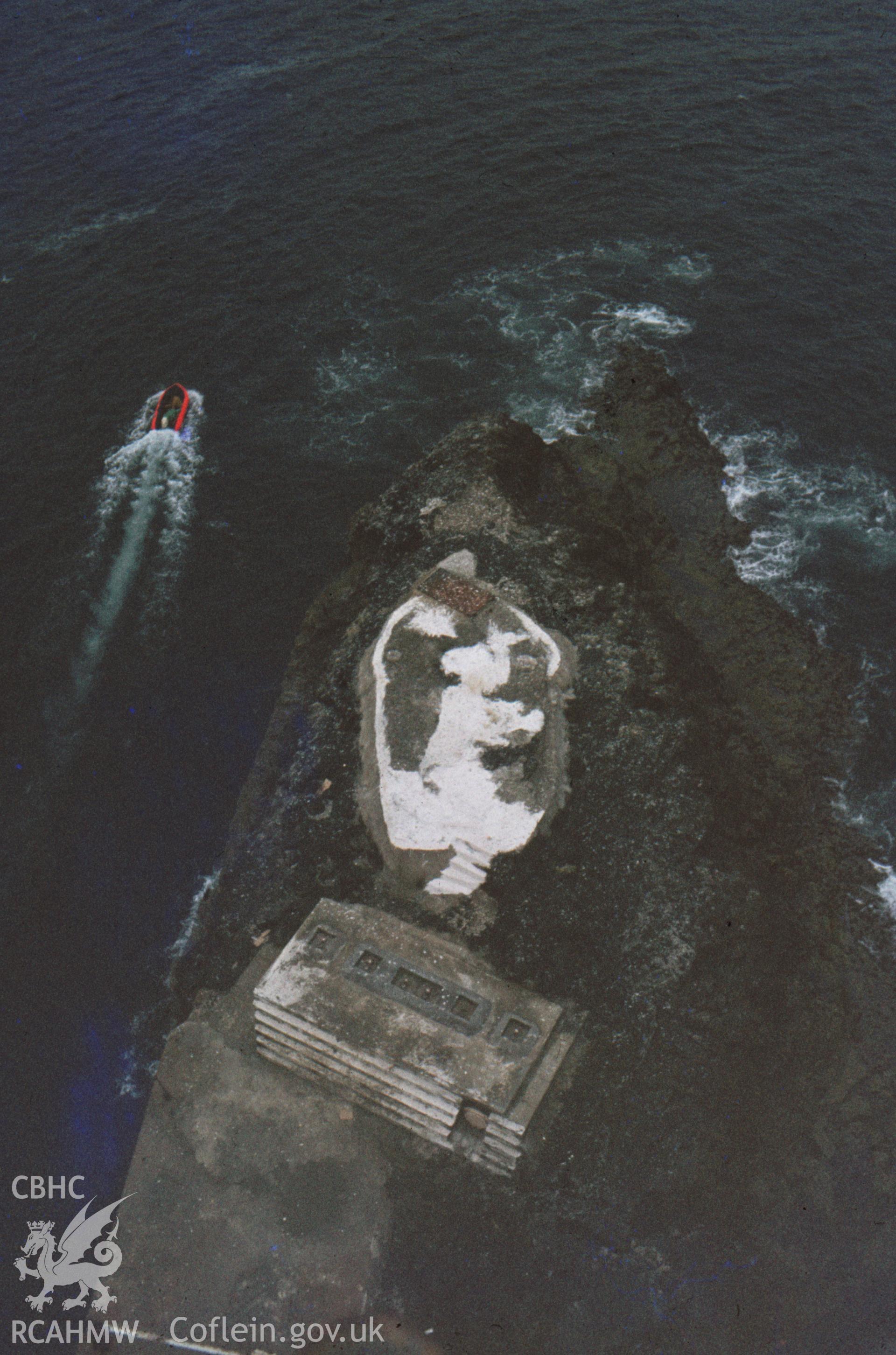 Colour slide showing site of the early lighthouse from above.