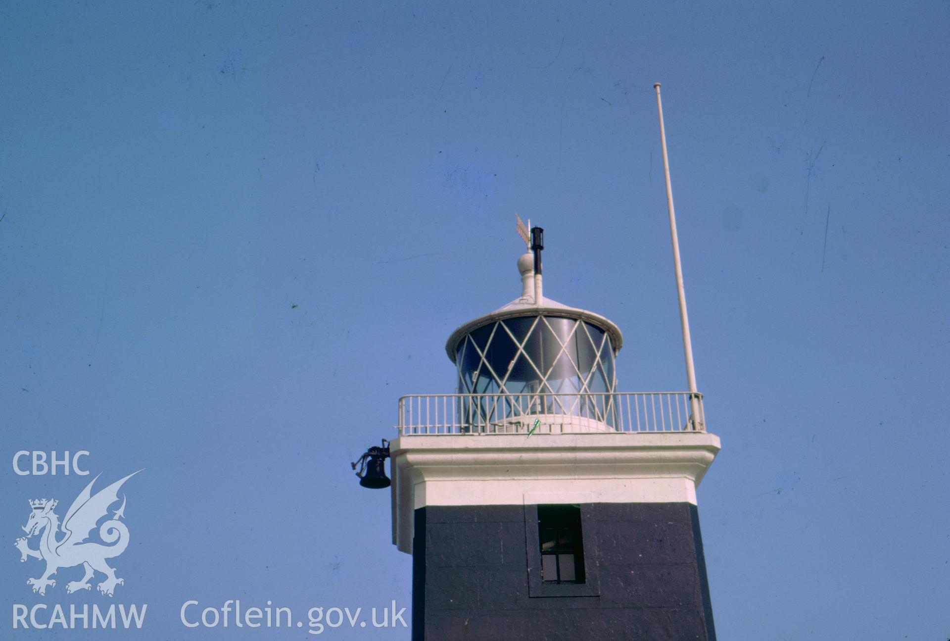 Colour slide showing the lantern of Salt Island Lighthouse, Holyhead.