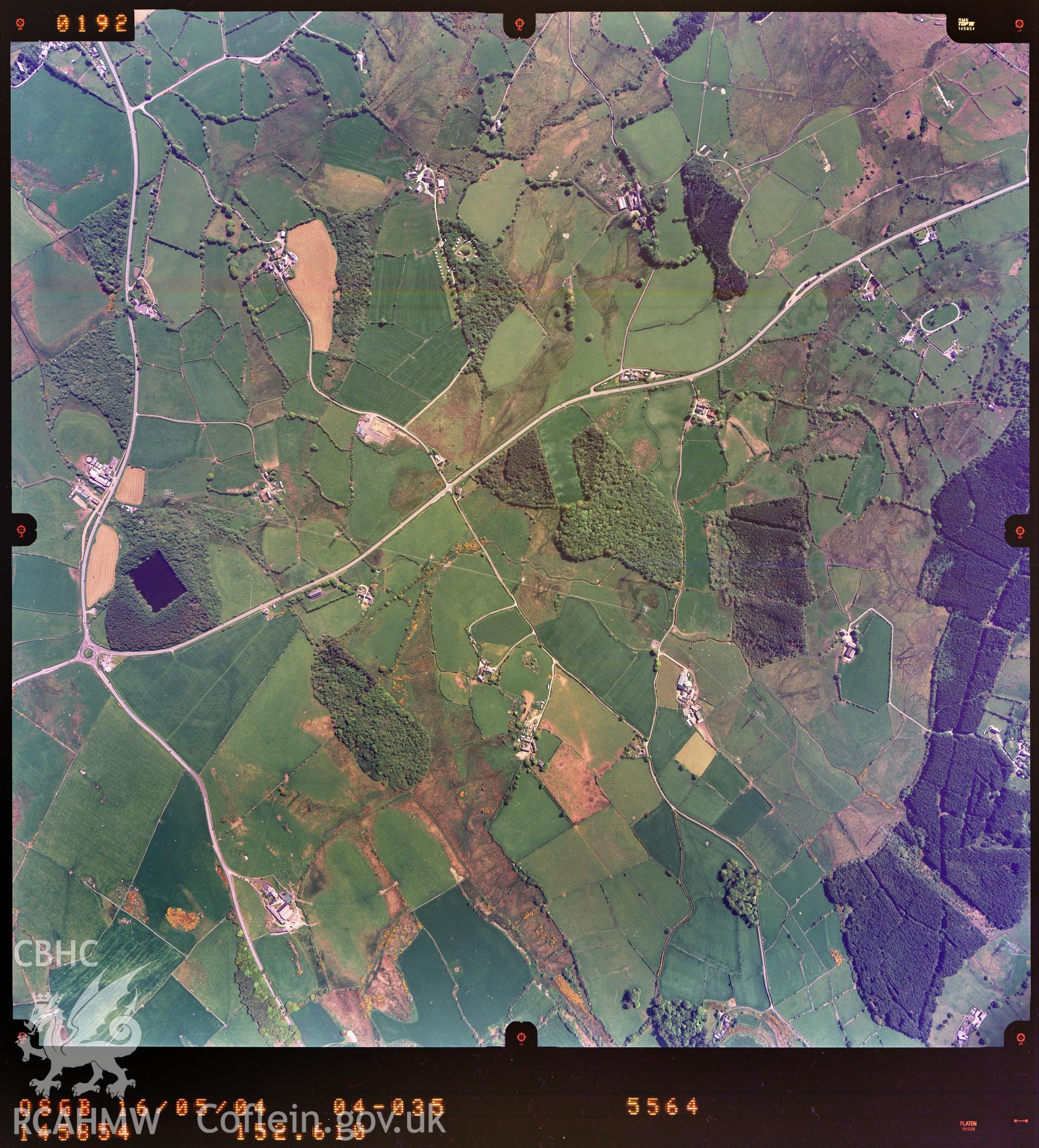 Digitized copy of a colour aerial photograph showing the Llanddeiniolen area, taken by Ordnance Survey, 2004.