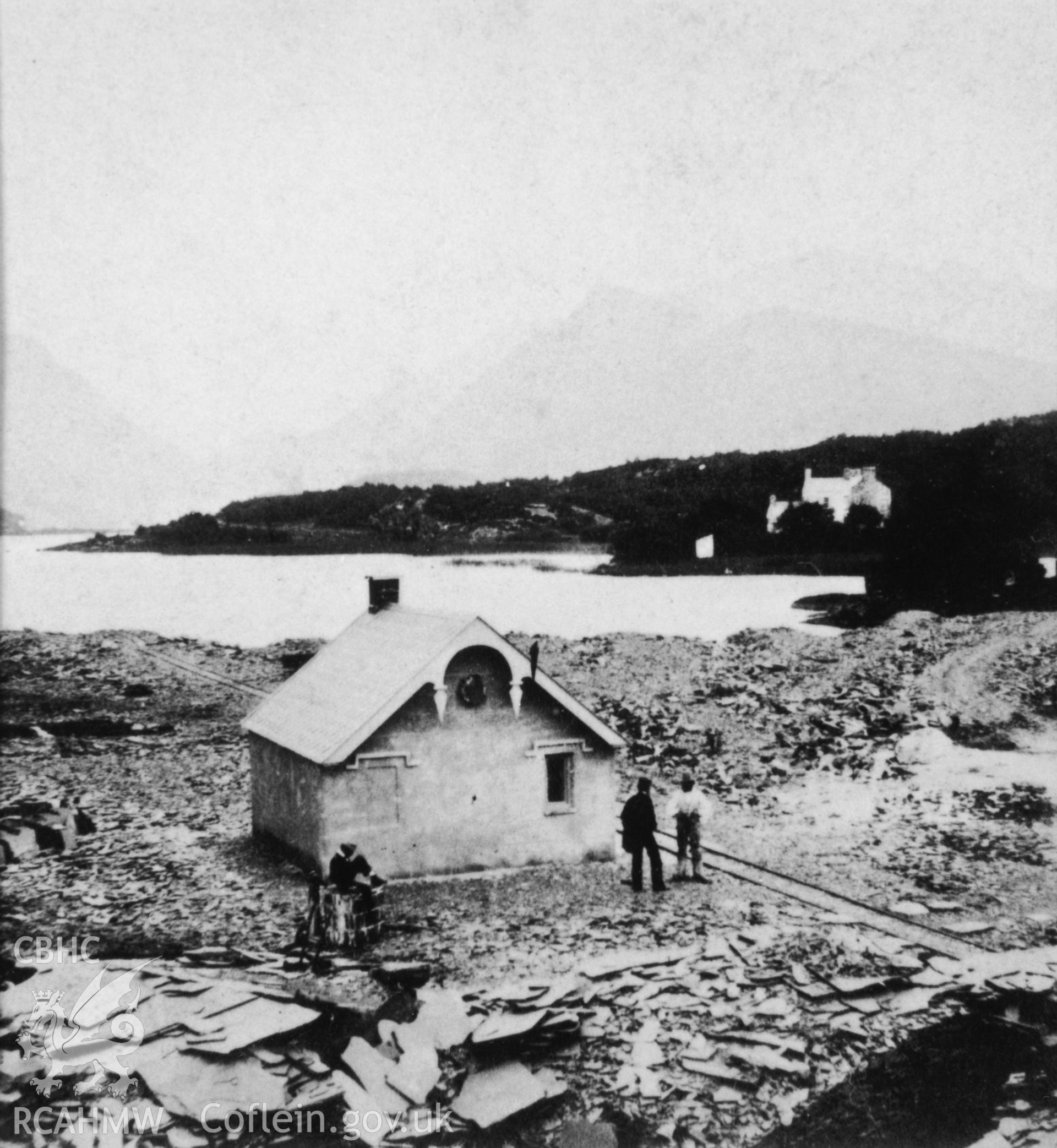 View of office at Glynrhonwy Quarry in 1860.