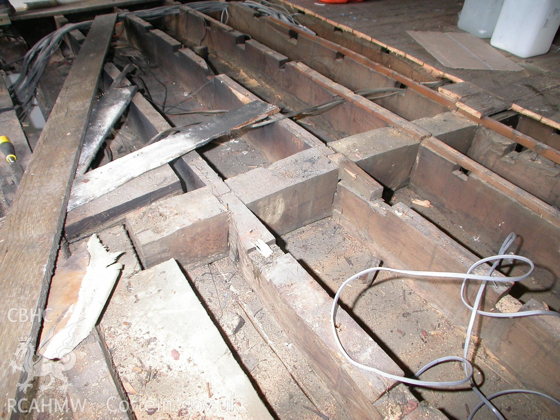 King's Head interior, first-floor joists to front right.