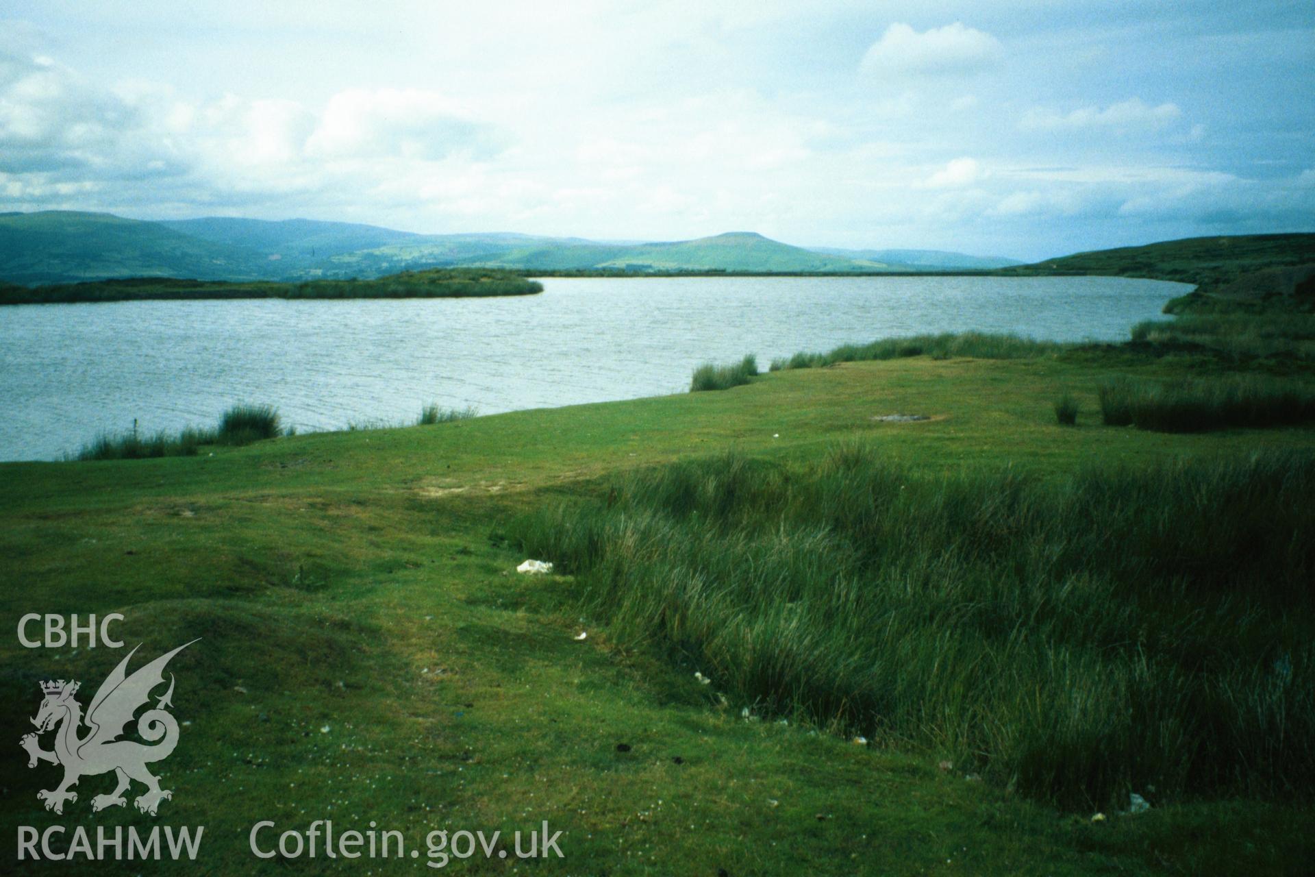 Pond from the south looking toward the dam and Ysgyryd Fawr.