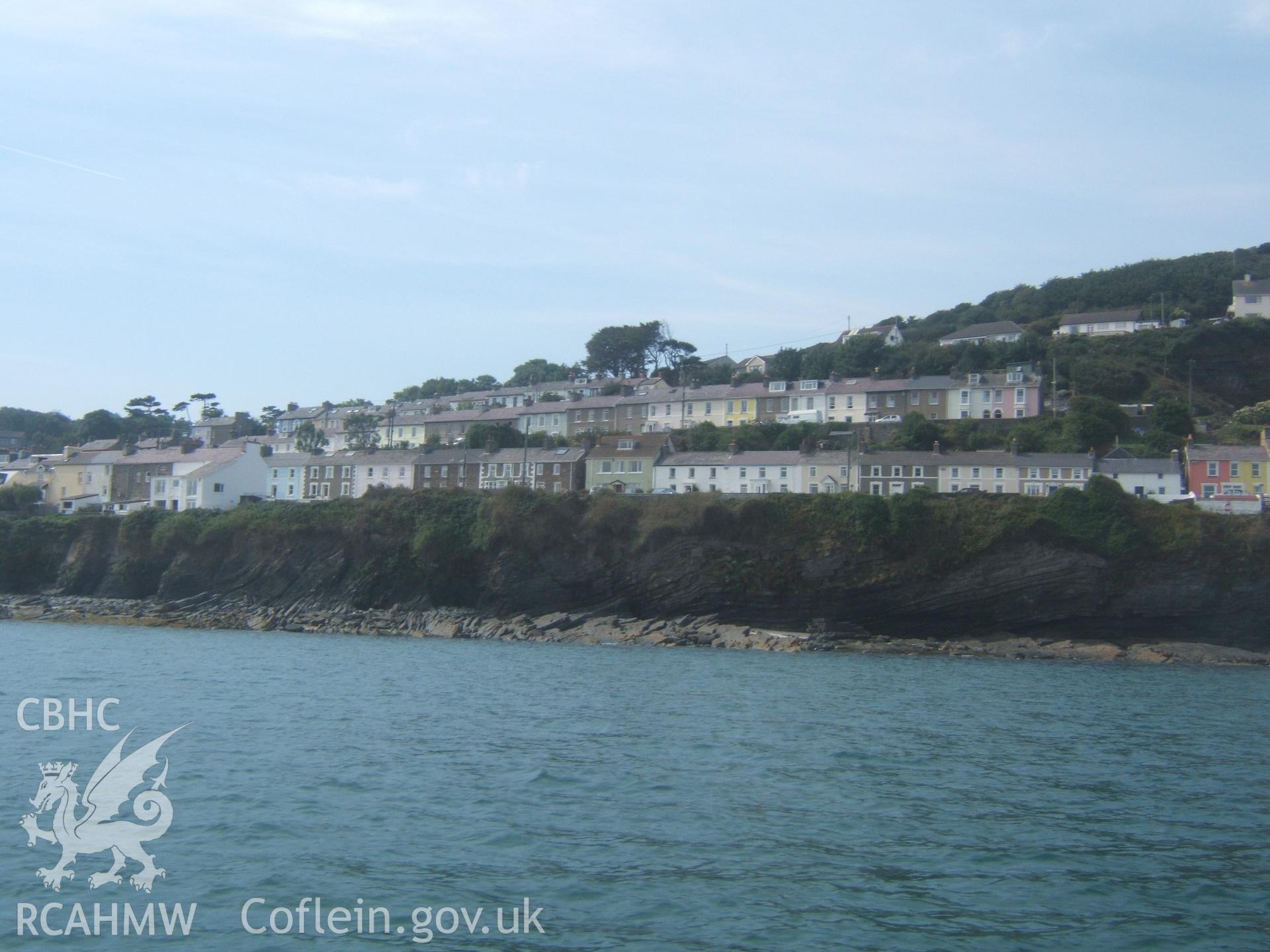 The three northern Newquay Terraces from the sea (east).