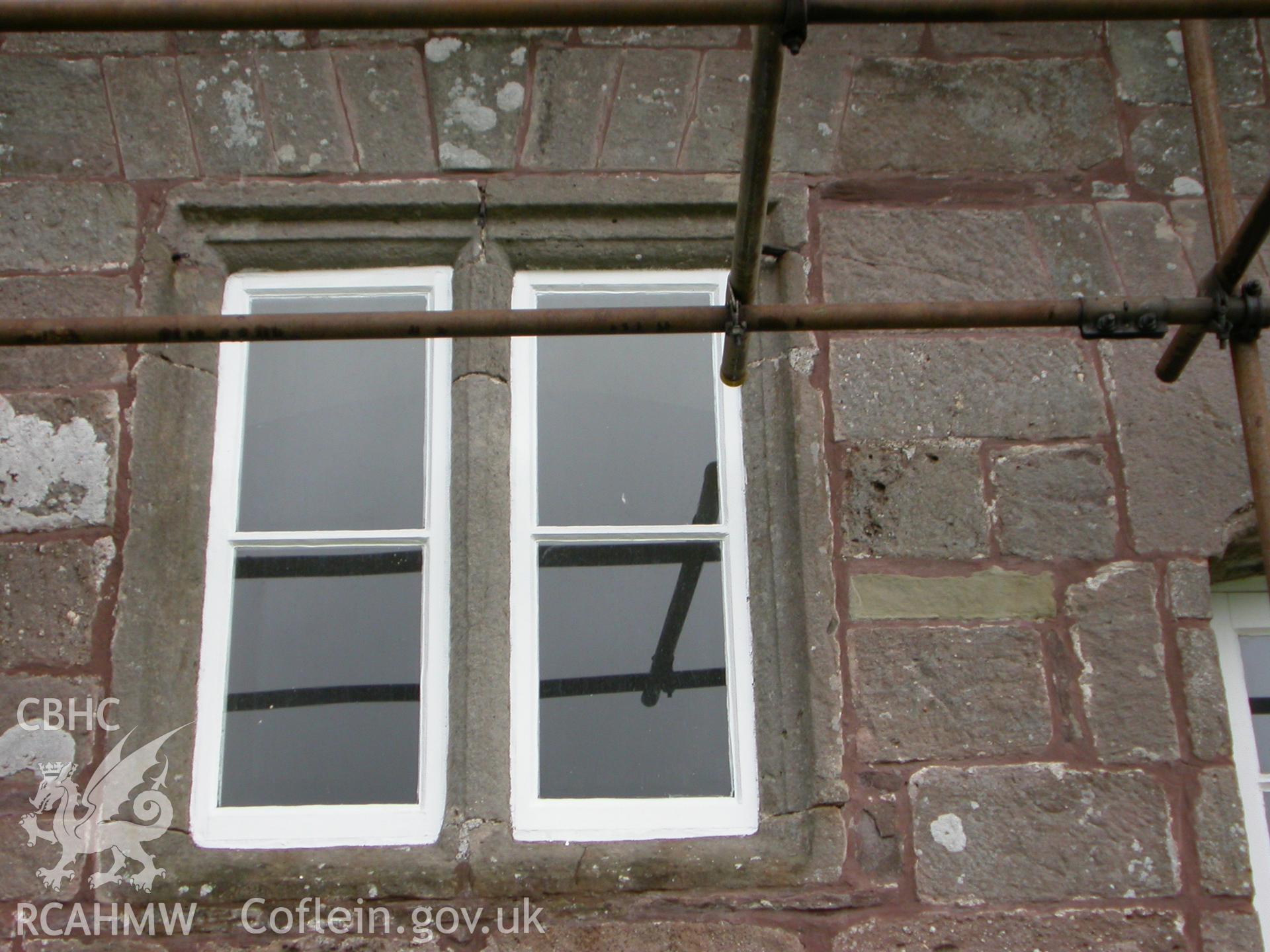 Ovolo moulded window, west elevation