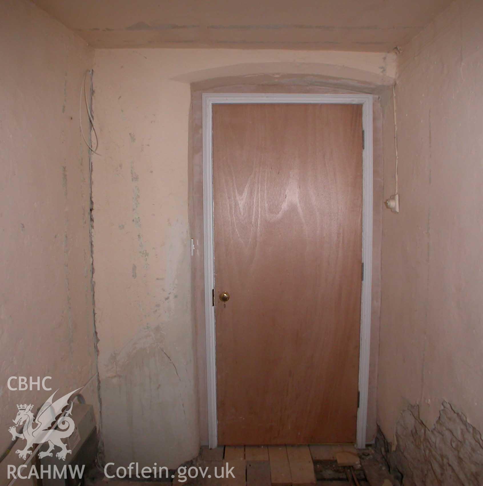 First-floor doorway over passage to south wing