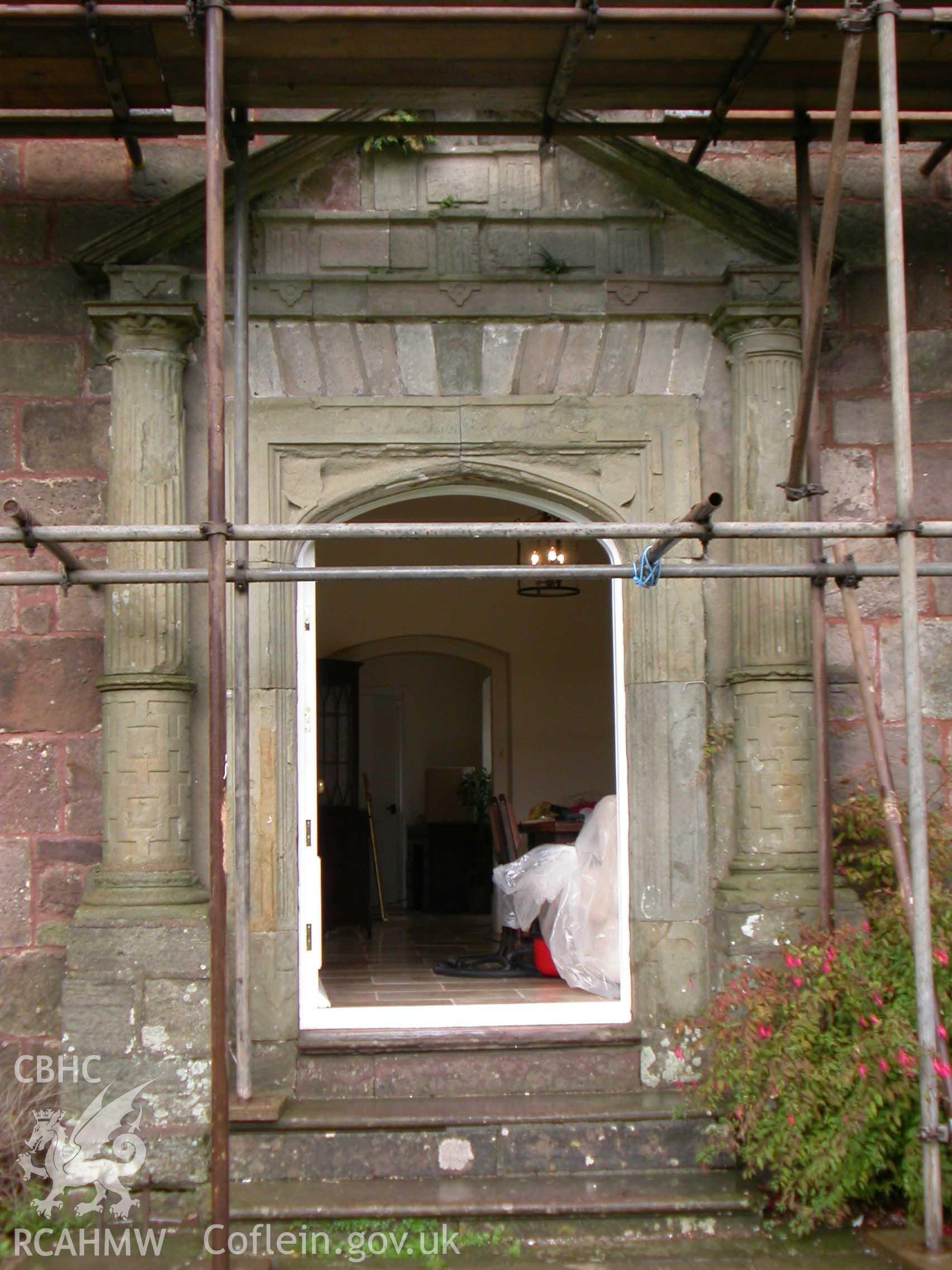 South elevation, doorway