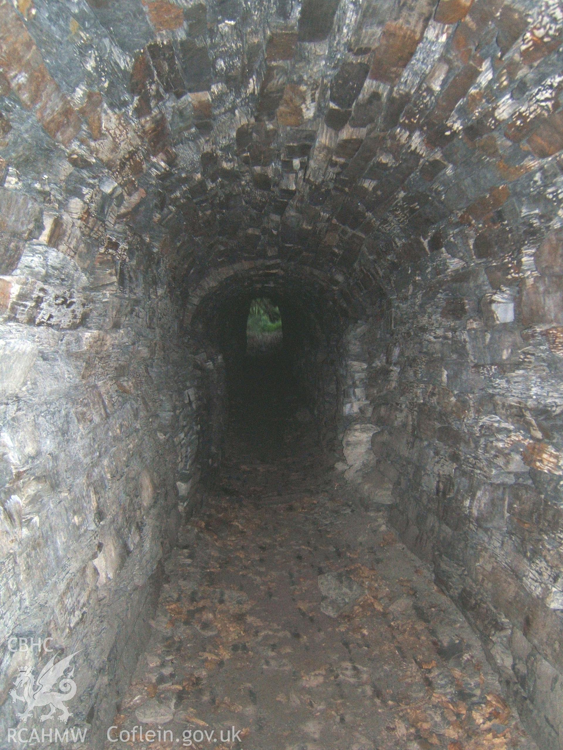 Inside SW quarry portal of tunnel looking NE to river.