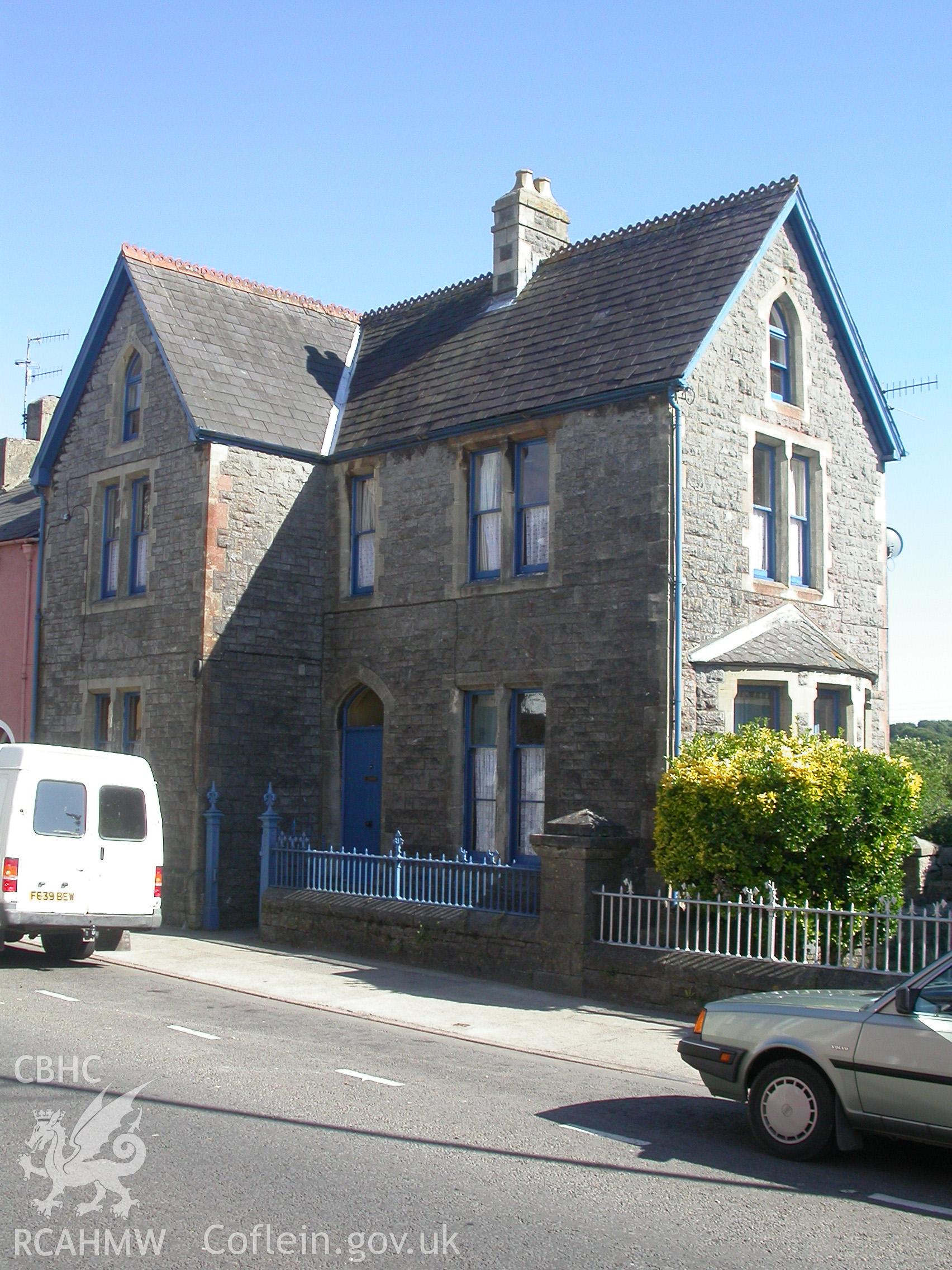 Minister's house, E of chapel, probably designed by Thomas Thomas, from the NW.