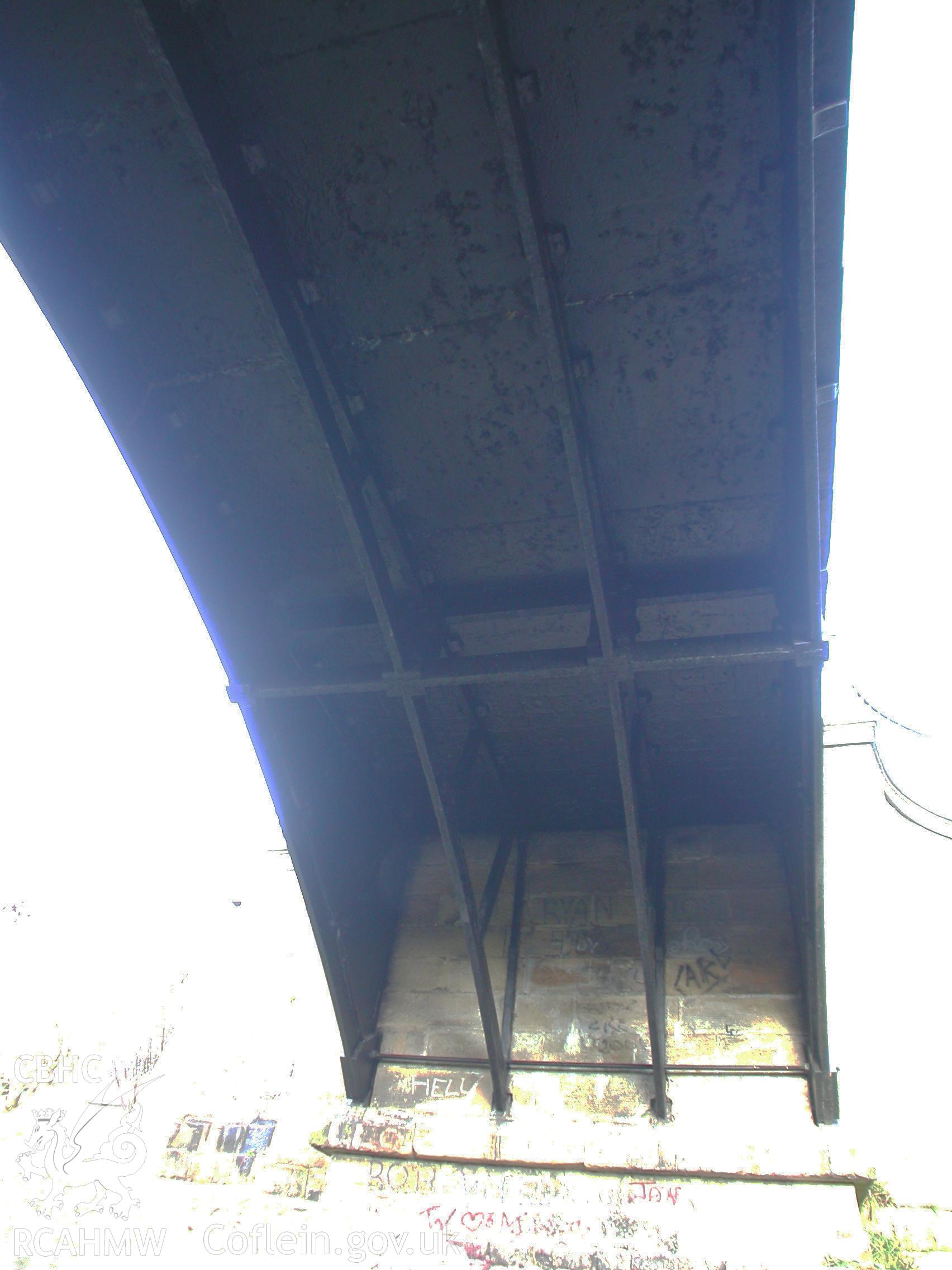 View of the underside of the northern cast-iron span lookinging north.
