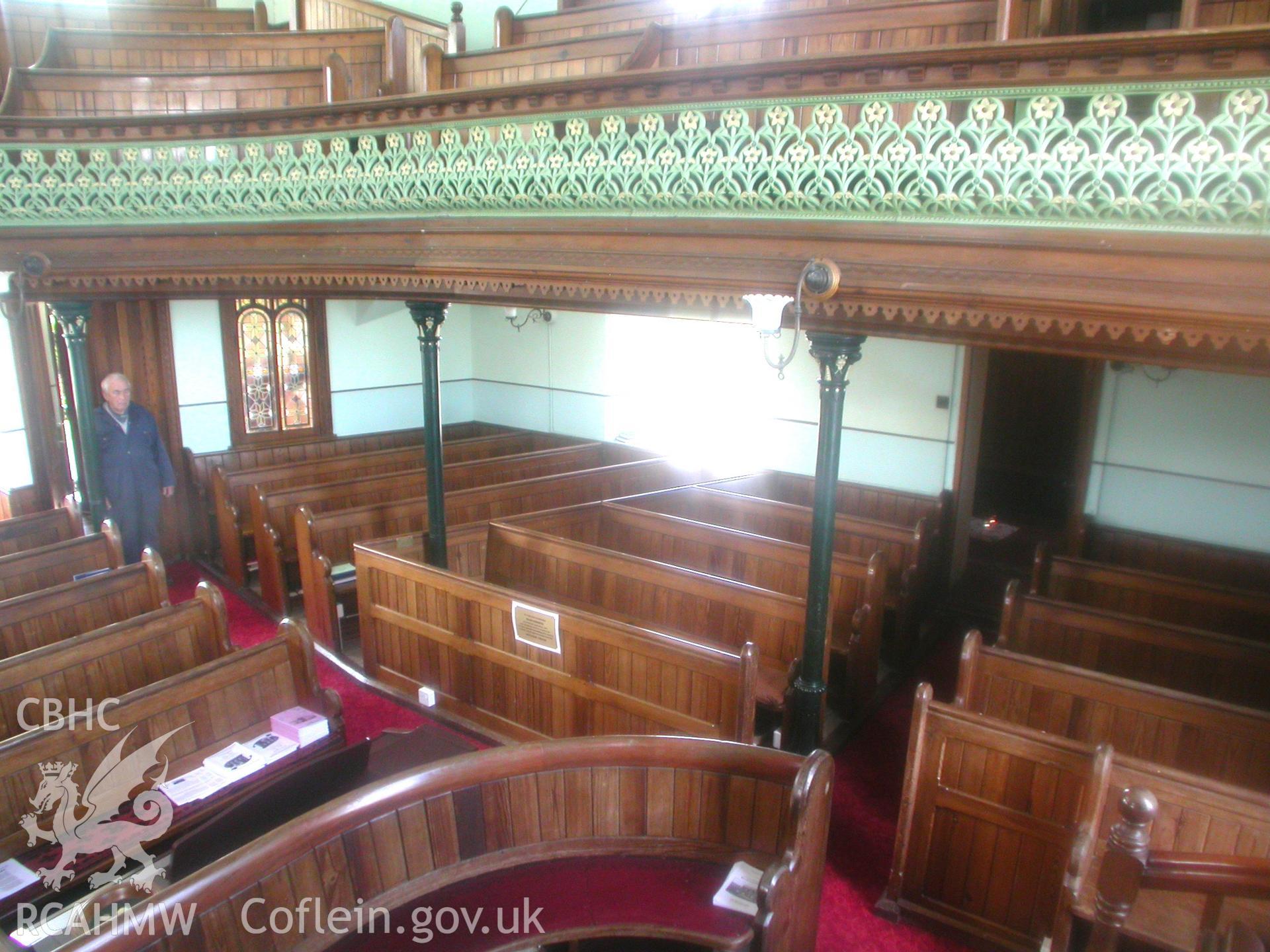 View from the pulpit towards Evan Roberts's pew and the west gallery.
