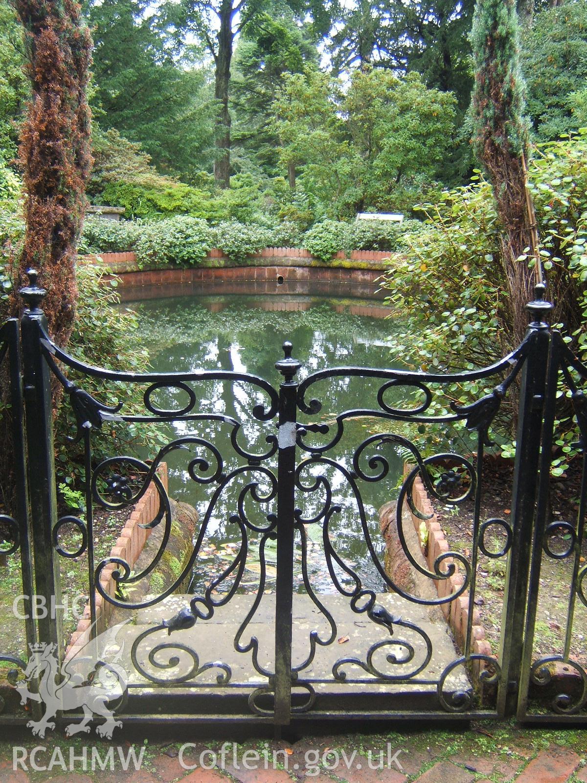 Art Nouveau gates in to the swimming pool from the north-east.