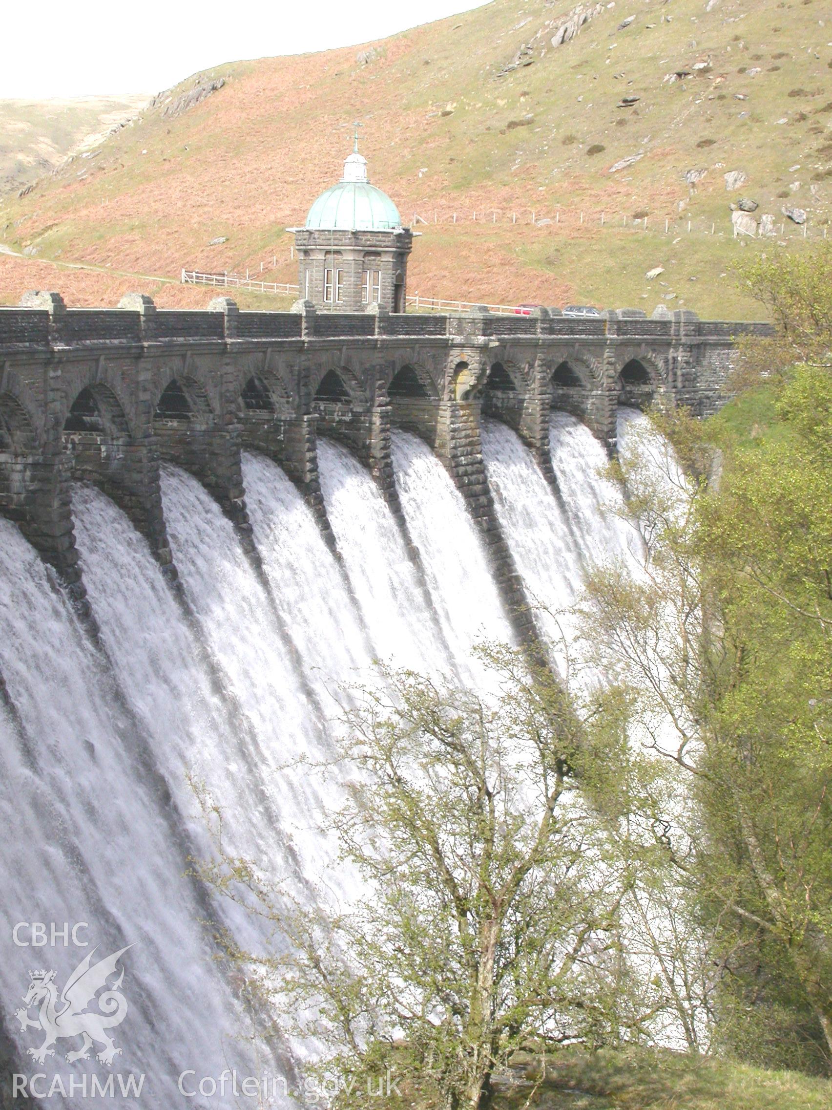 Dam face and valve tower from the south-west.
