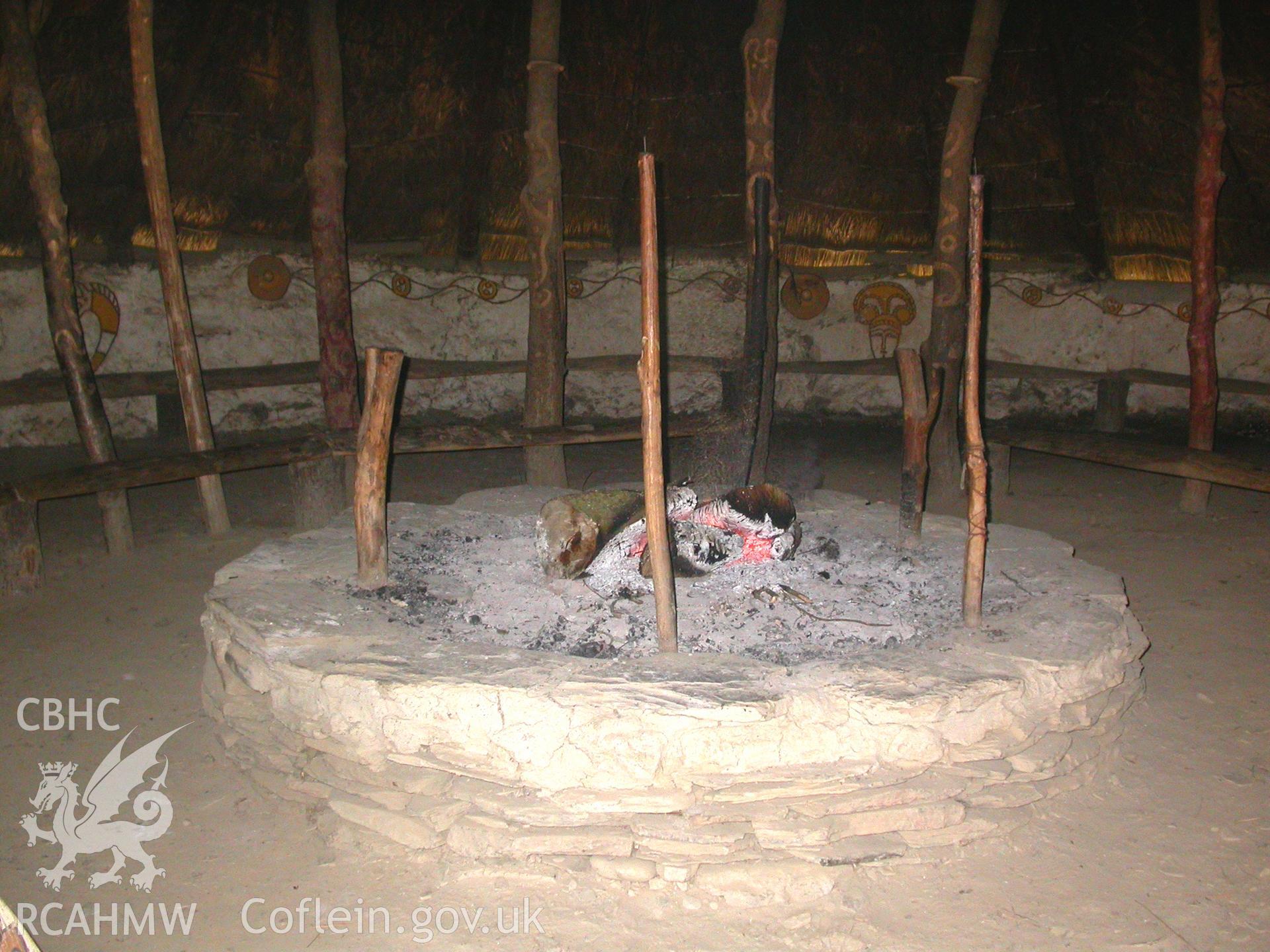 Raised hearth in the centre of the Earthwatch Roundhouse.