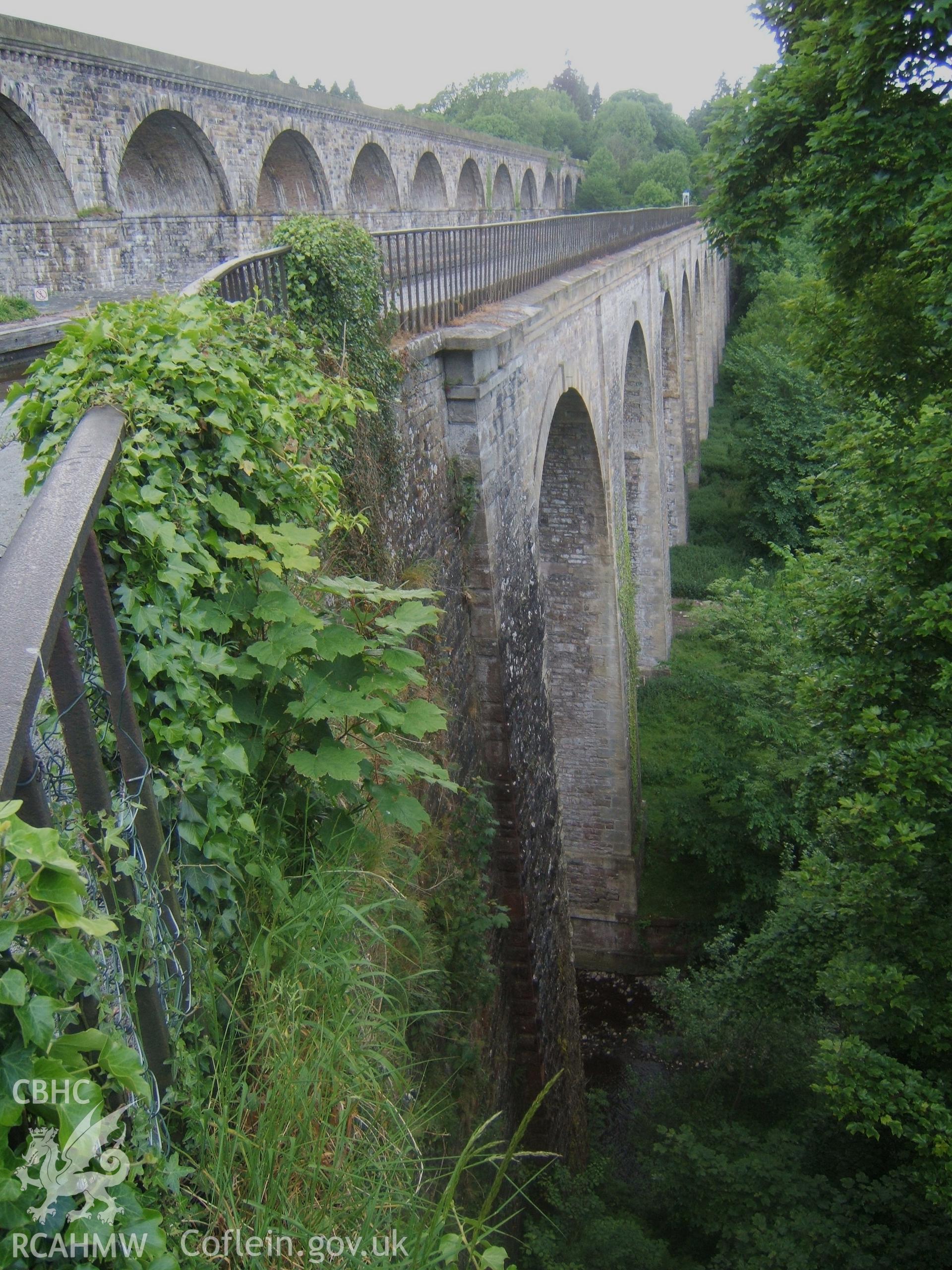 North-east elevations of Chirk Aqueduct and Viaduct from the south-east abutment.