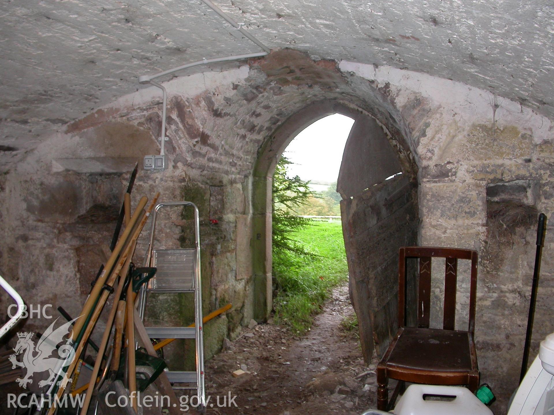Cellar interior and west doorway