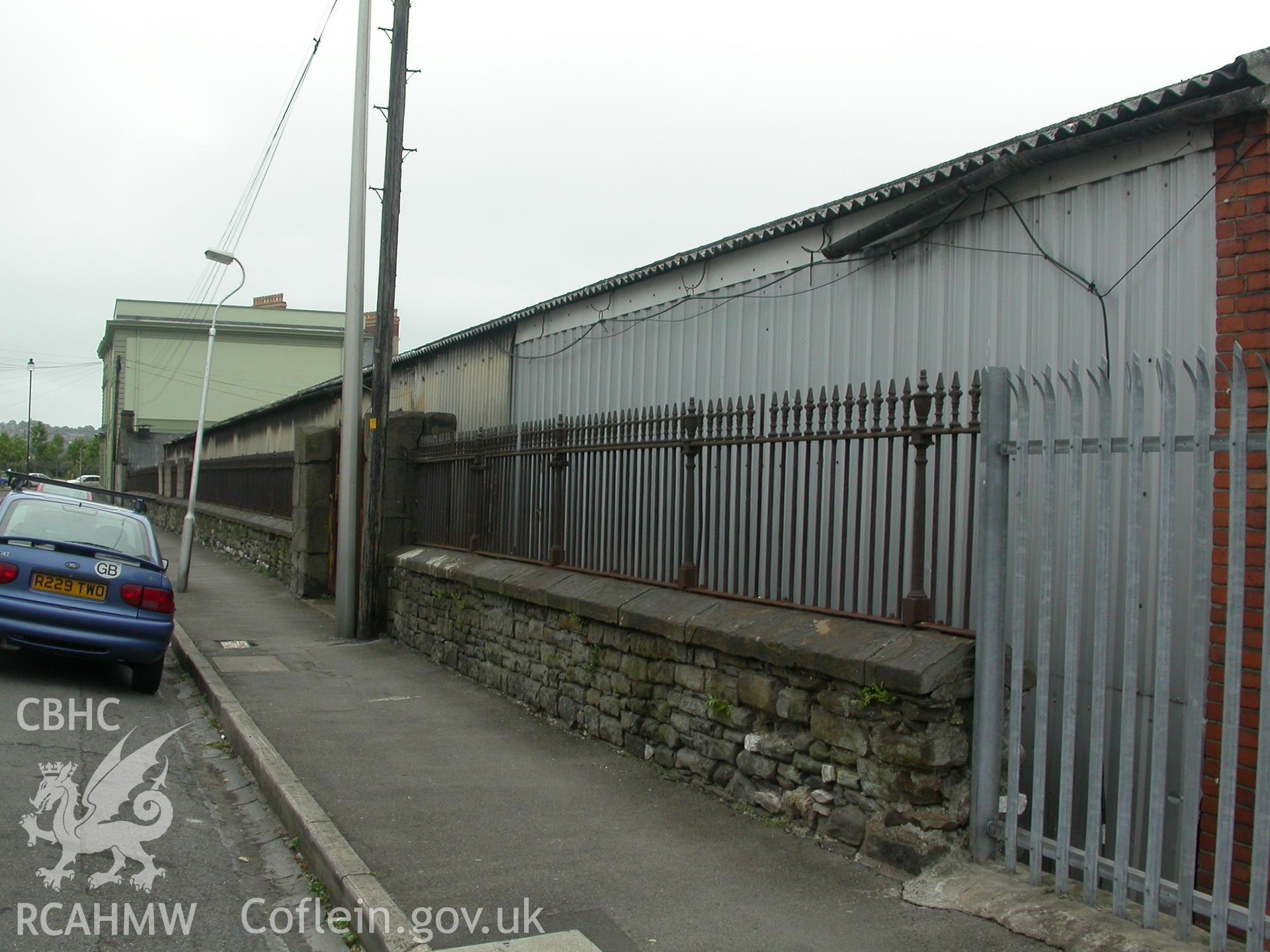 Former central Ruperra Street gate covered in later corrugated-iron.