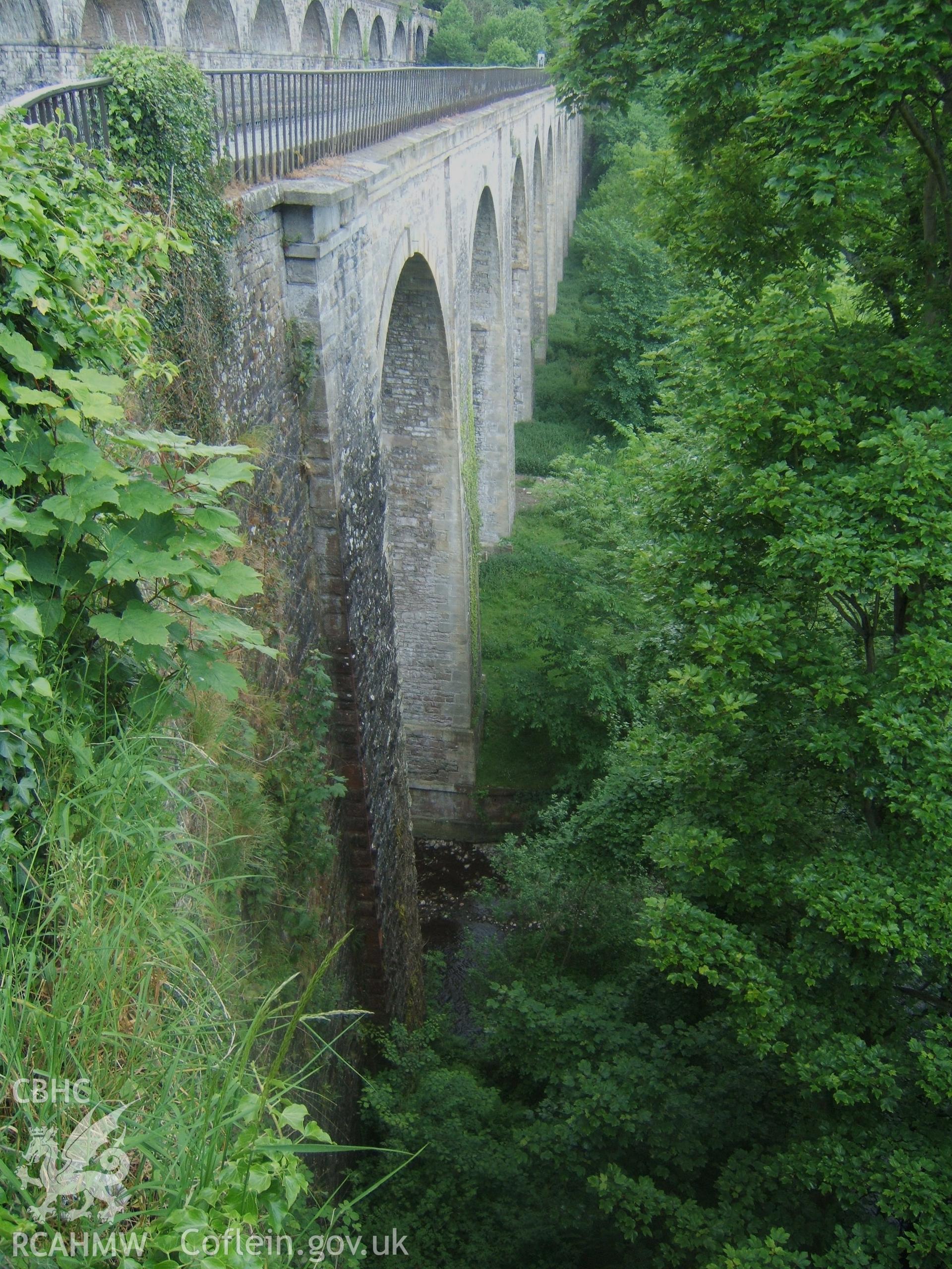 North-east elevations of Chirk Aqueduct and Viaduct from the south-east abutment.