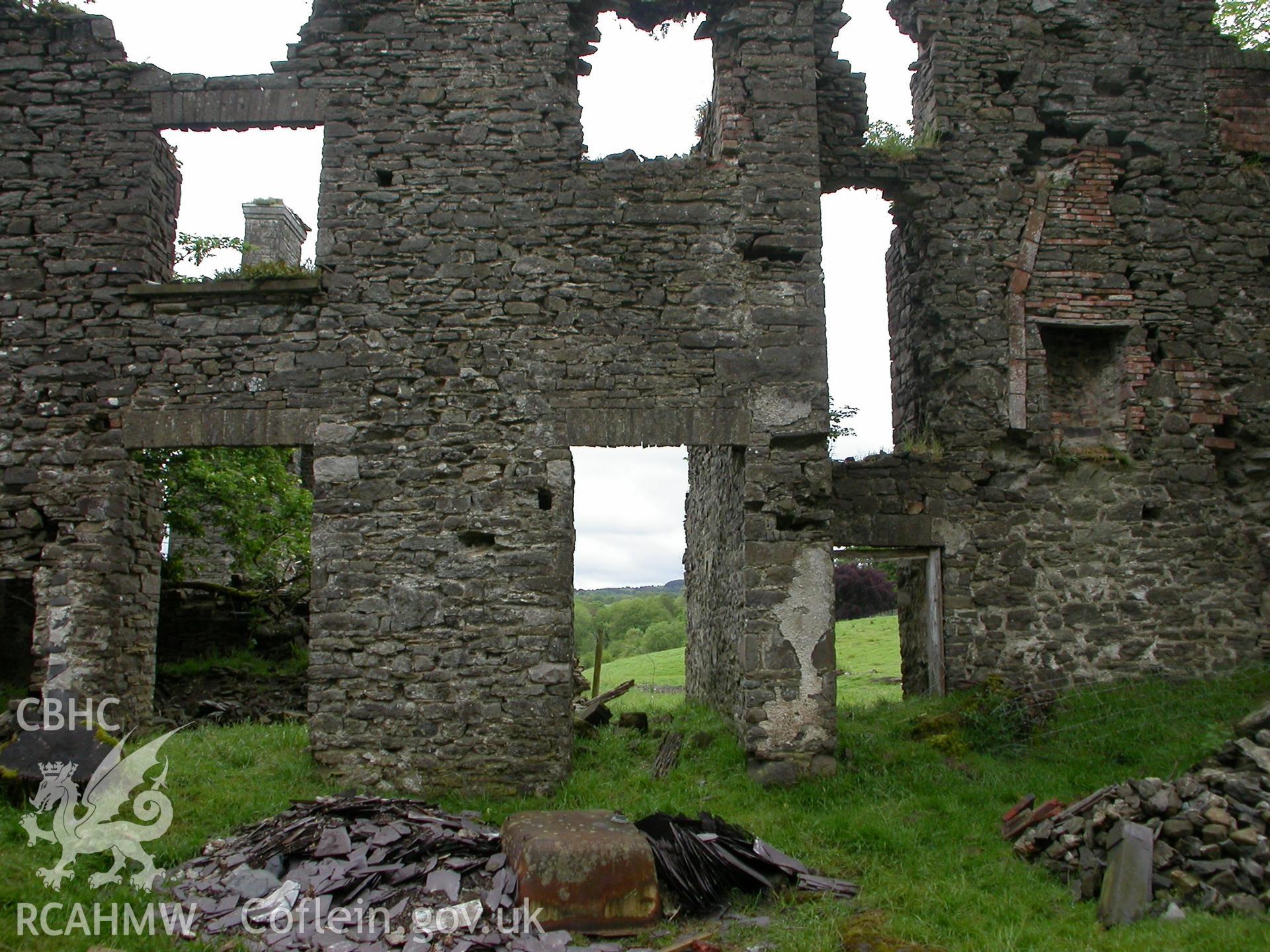 Ruin, new wing, interior of W elevation.