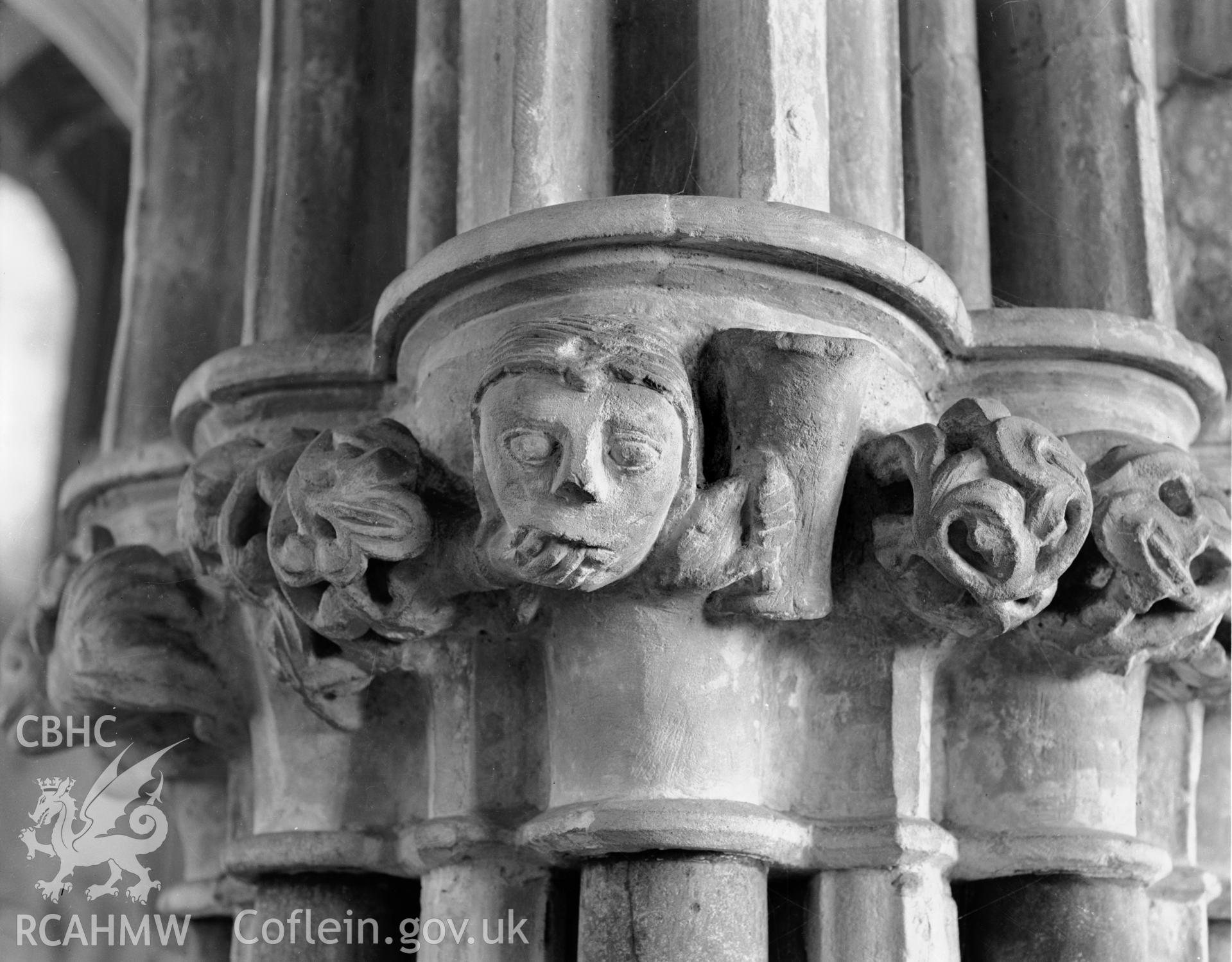 View of east side of pier no.4 in choir arcade in St Marys Church